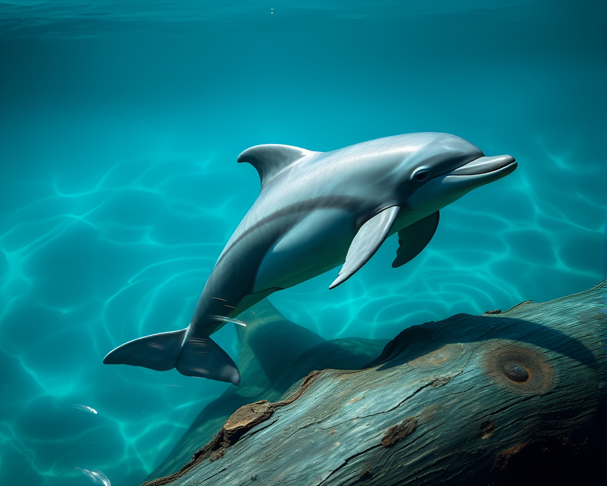 Enchanting Amazon River Dolphin Wood Grain Composition – free AI stock image