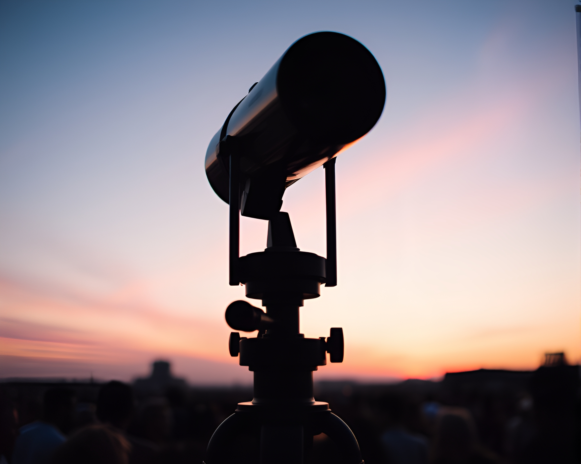 Sunrise Crowd Soars through Pink Tilt-Shift Telescope – free AI stock image
