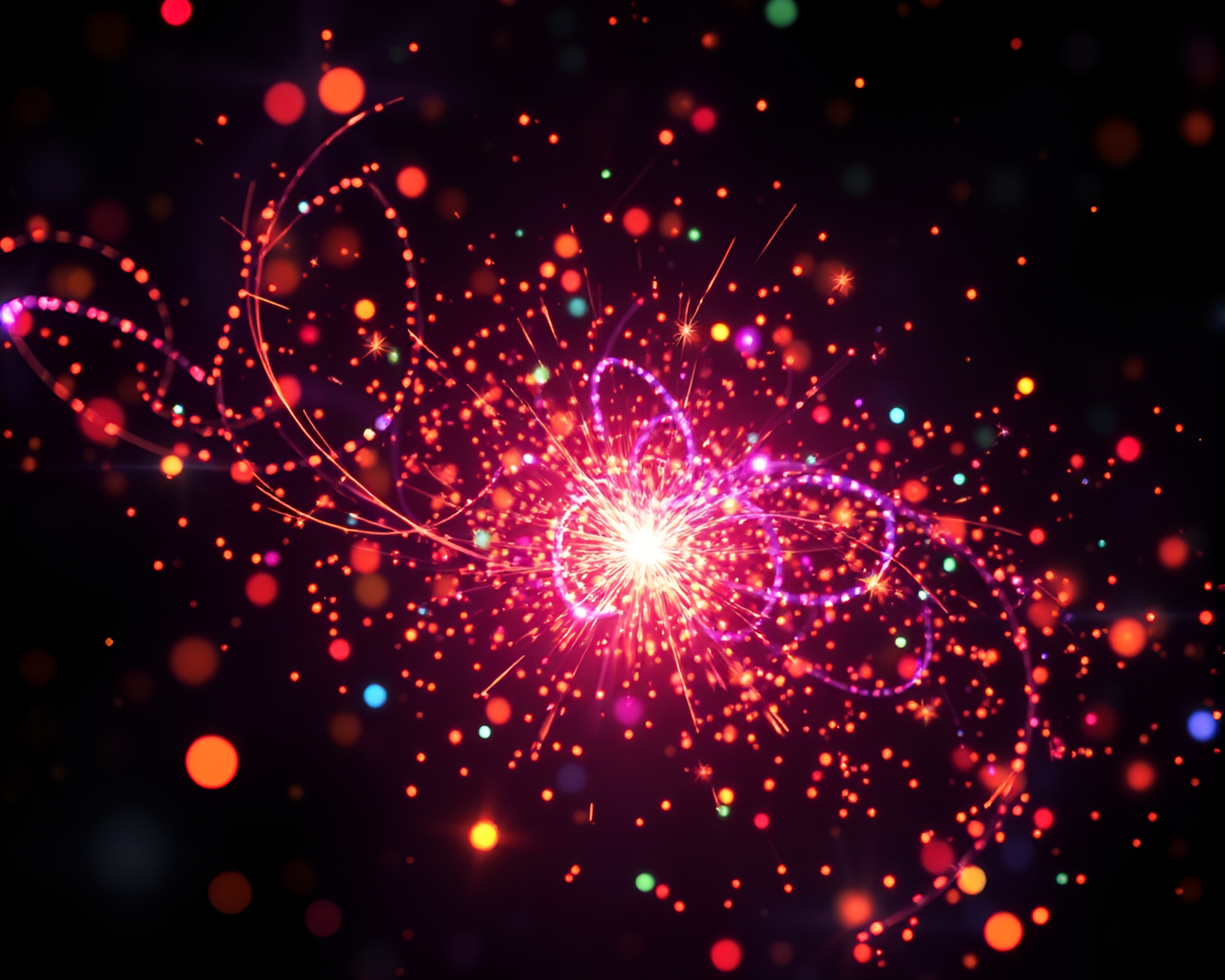 Vibrant Foil-Stamped Psychedelic Fairy Lights – free AI stock image