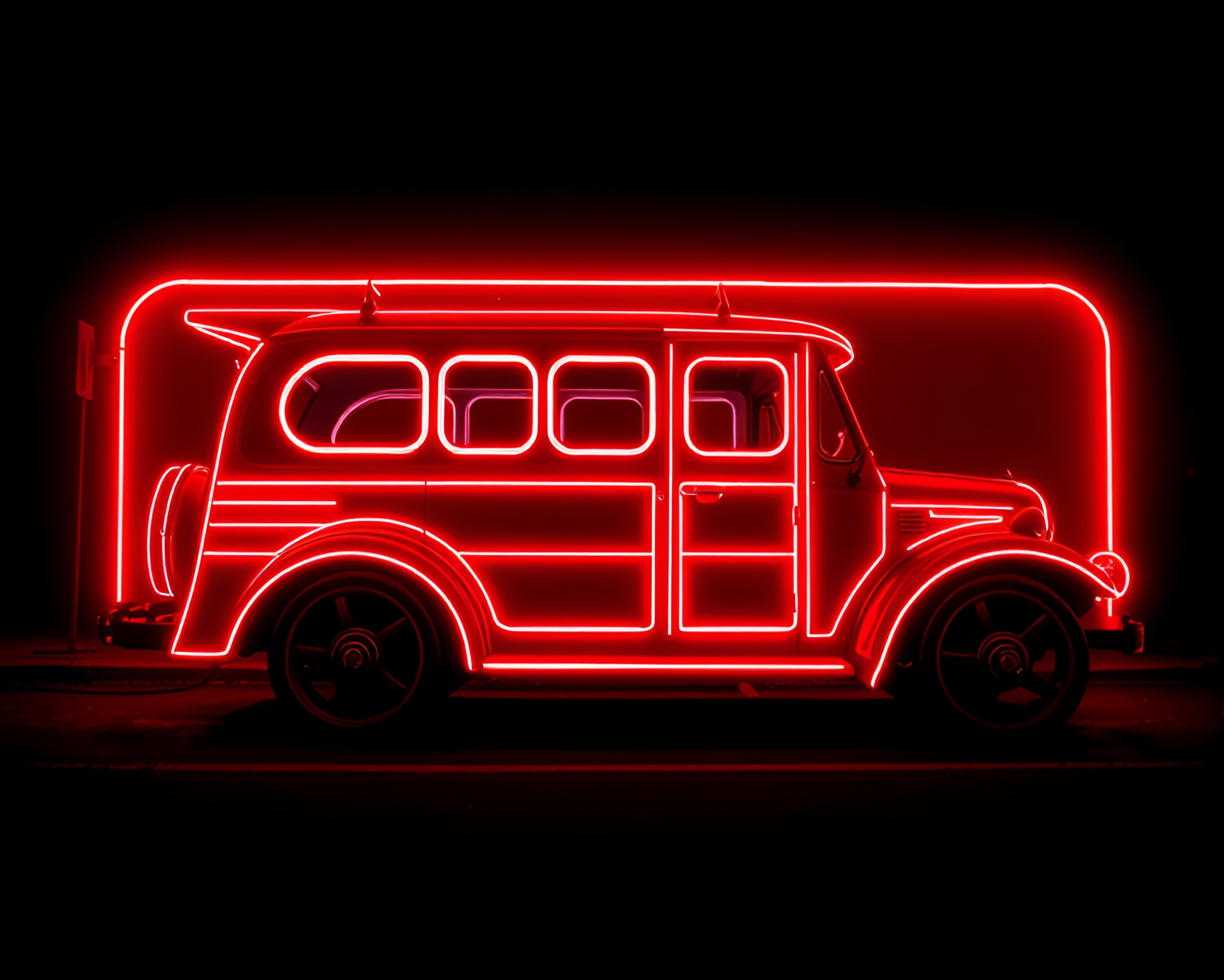 Stagecoach Wireframe in Monochrome Red Noir – free AI stock image
