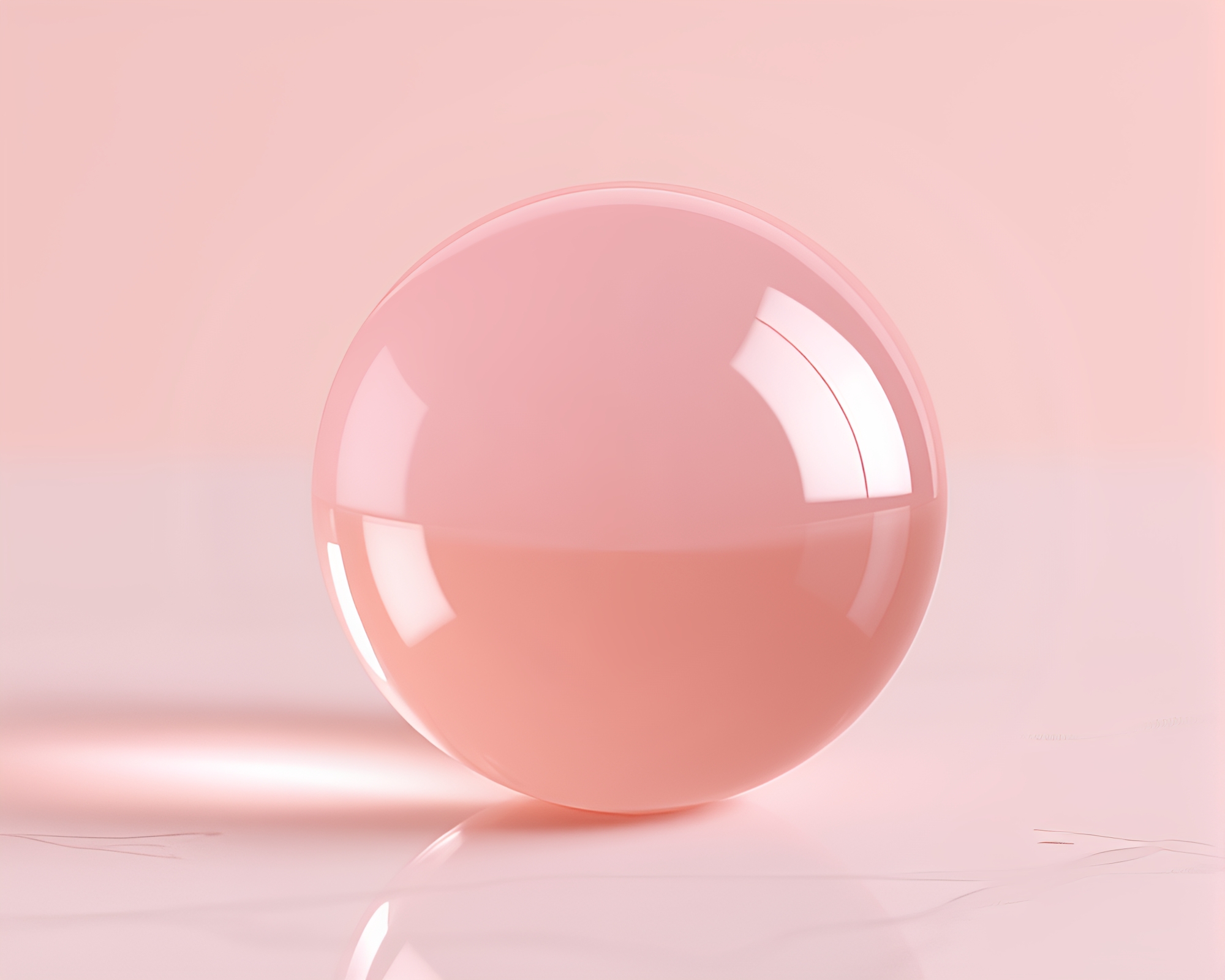 Blush Glass Orb Reflection Hyper Realistic Art – free AI stock image