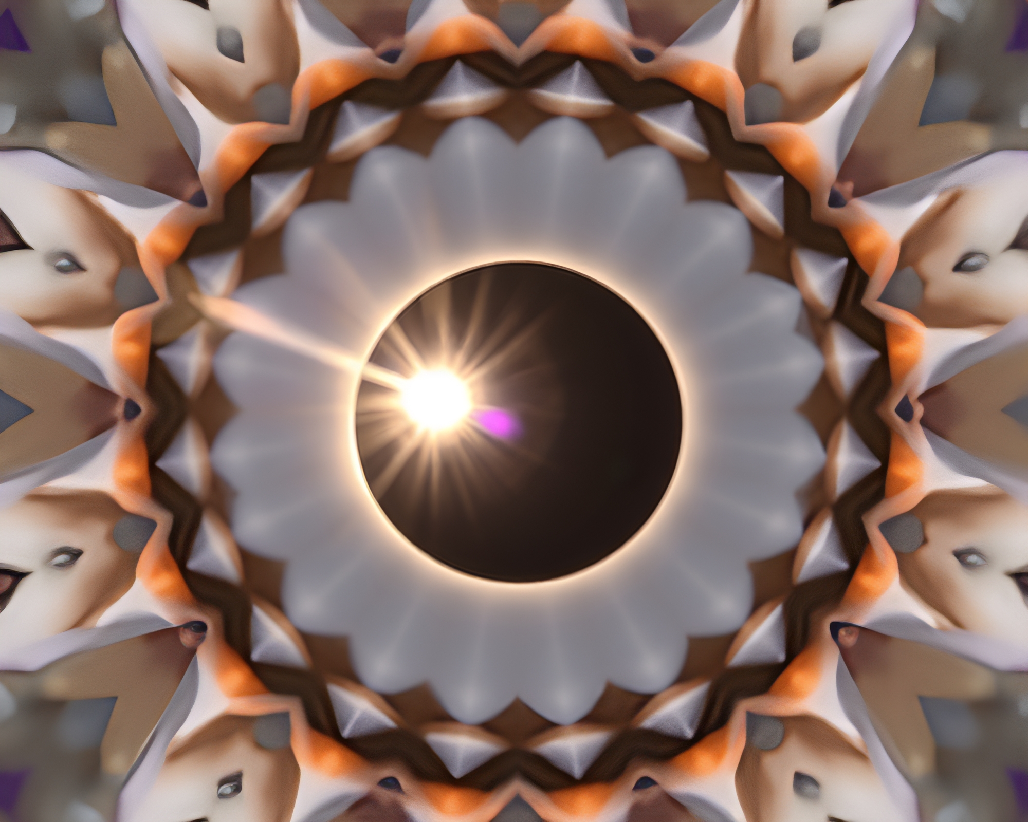 Ethereal Solar Eclipse in Motion Blur Zoom Burst – free AI stock image