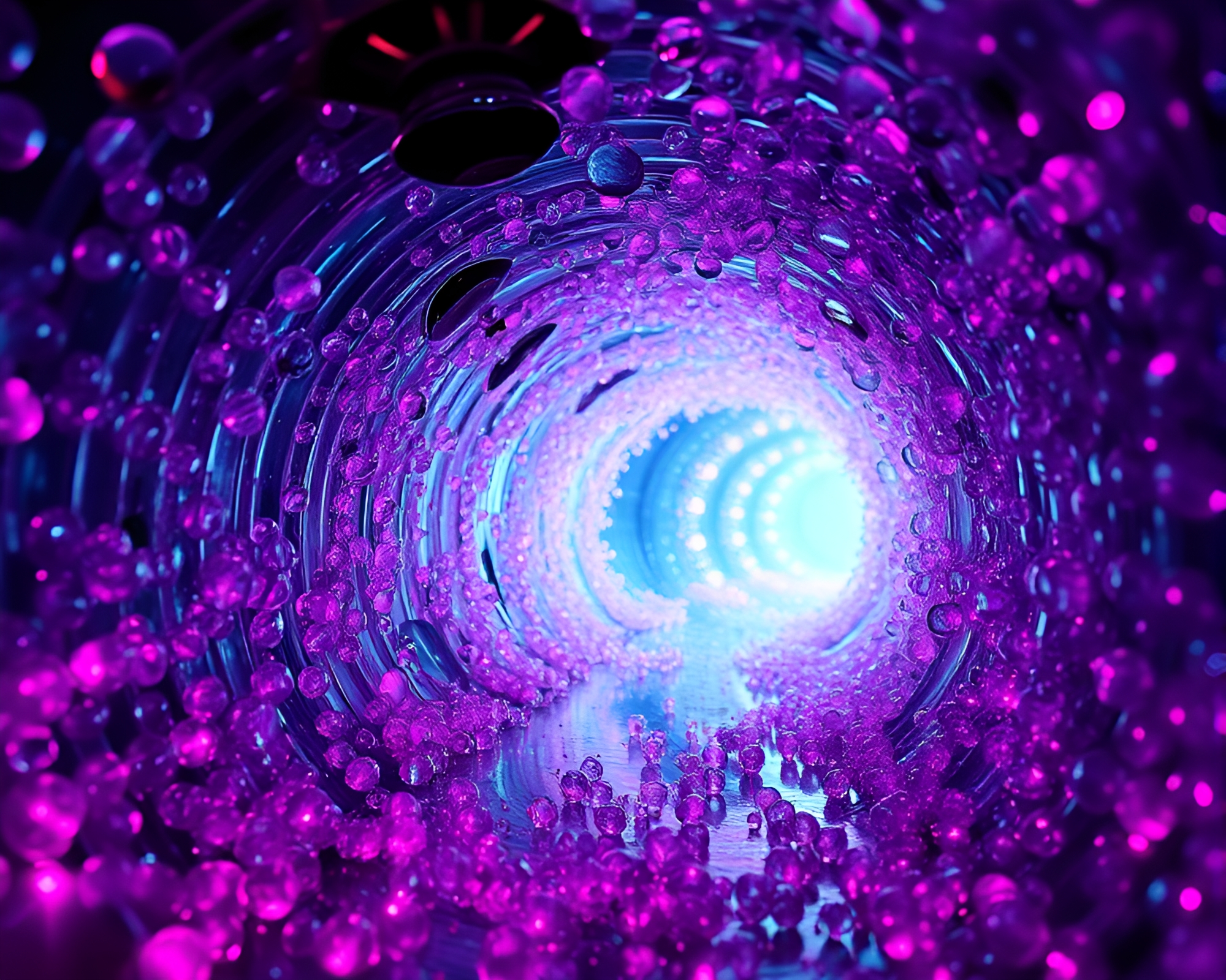 Synthwave glass tunnel under necromantic light – free AI stock image