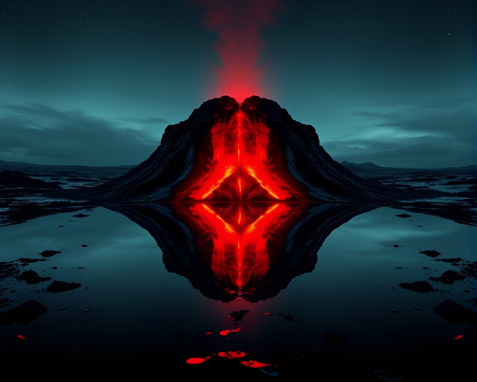Minimalist design of enchanted book in fiery lighting reflection