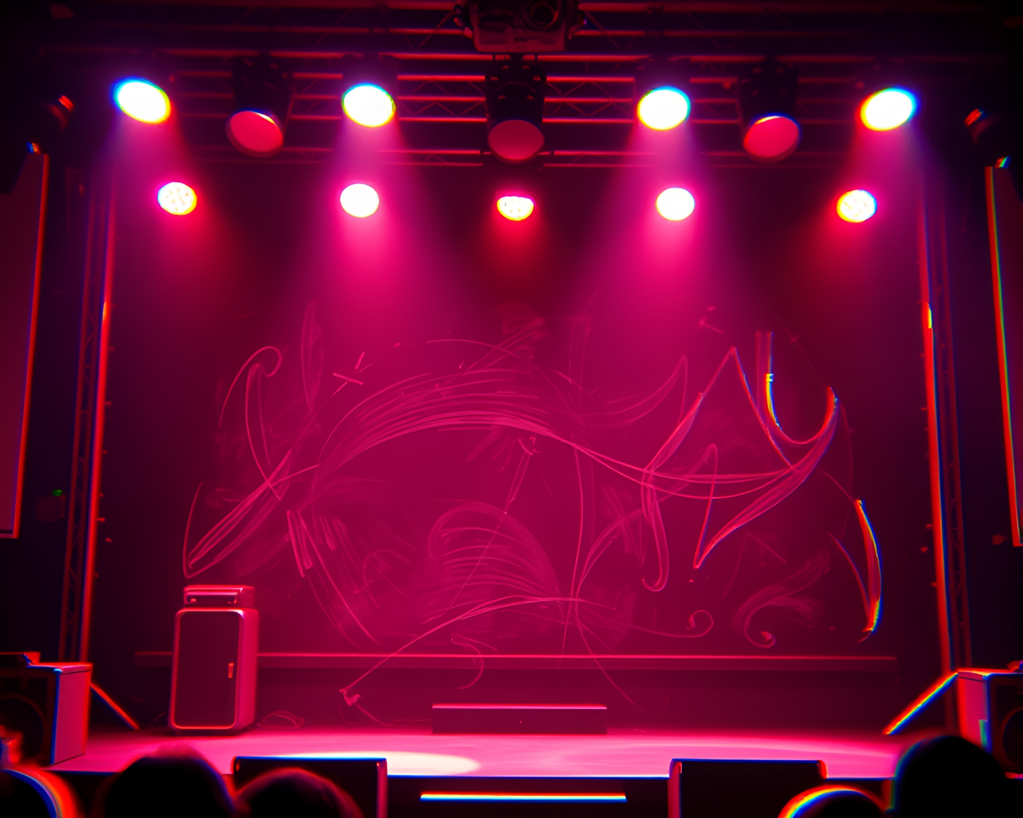 Ethereal Chalkboard Hot Springs in 3D Concert Light – free AI stock image