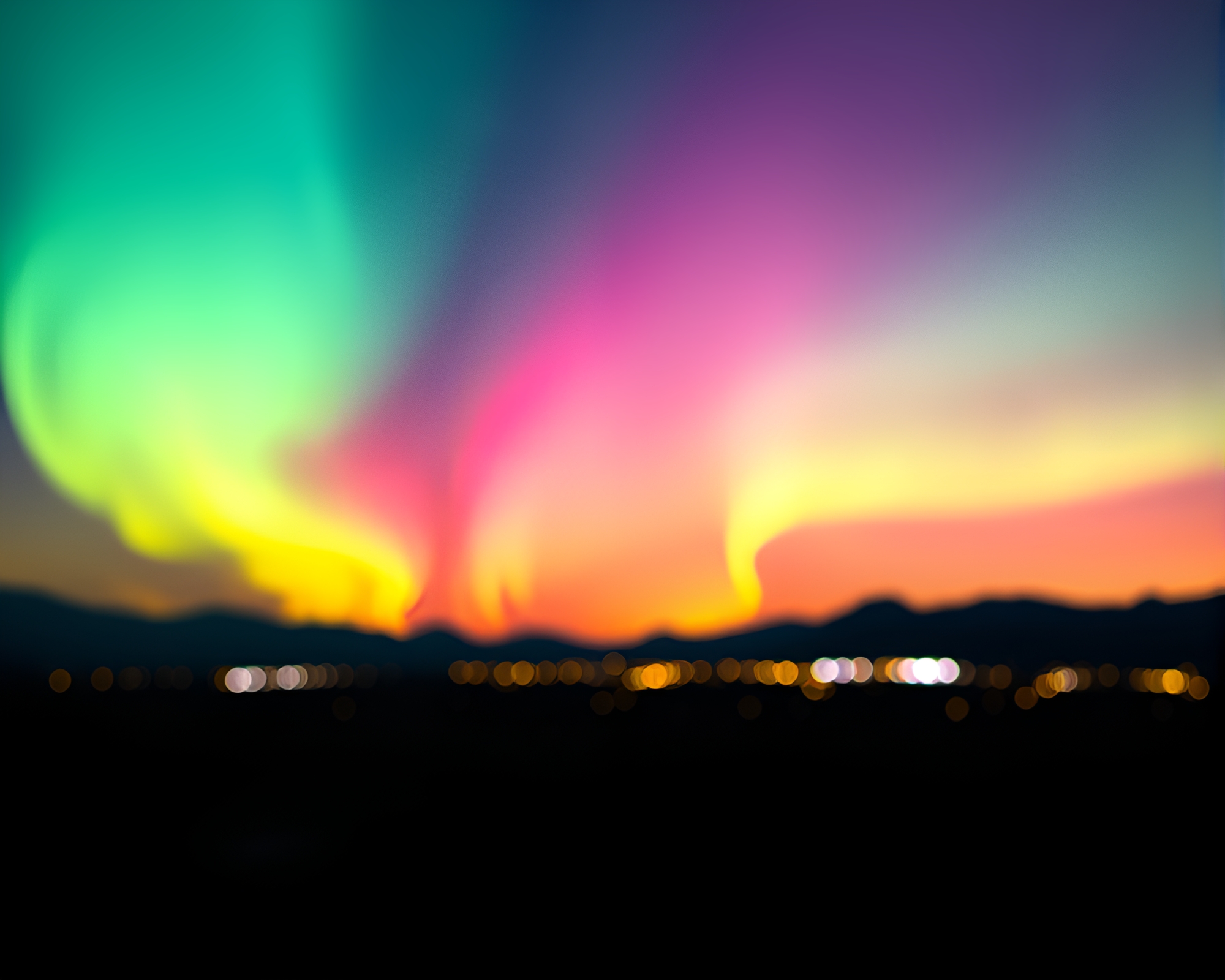 Mesmerizing Northern Lights in Pixel Art Landscape – free AI stock image