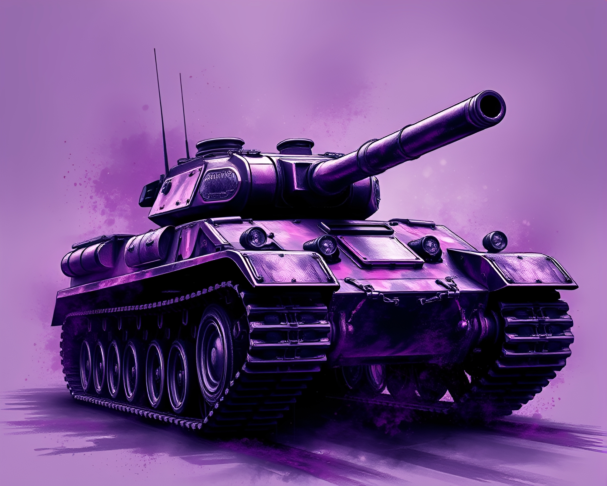 Twilight Tank: Fractal Armored Flash Art – free AI stock image