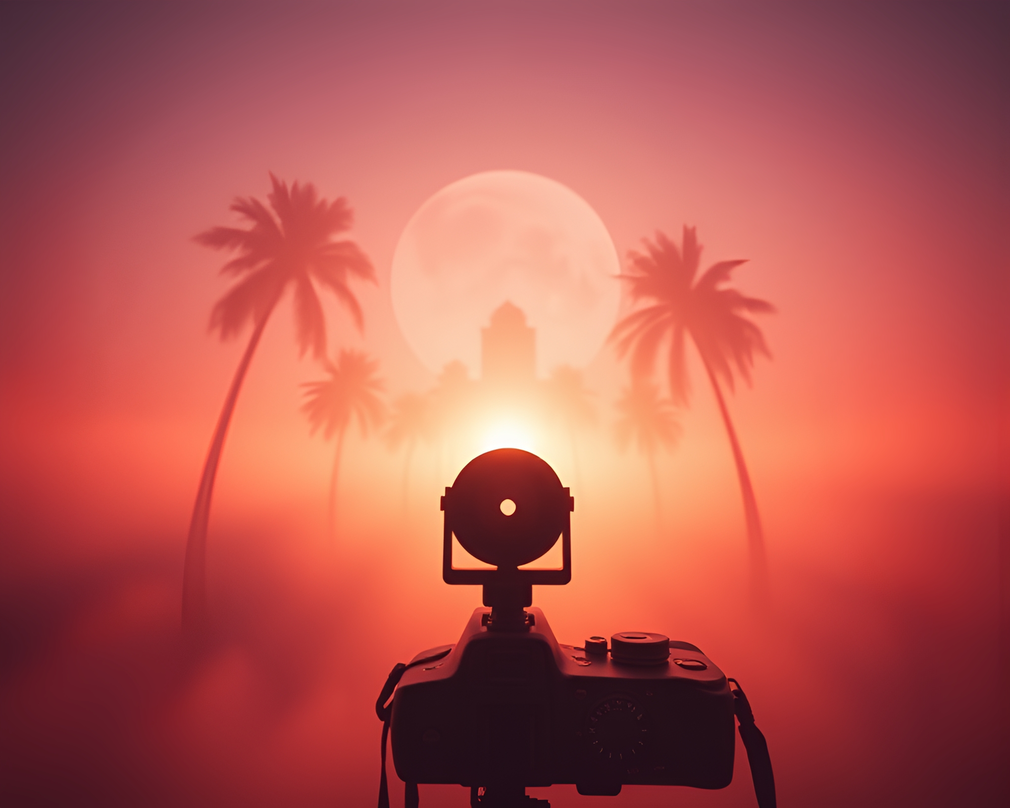 Utopian Camera Centered Dreamy Haze Scene – free AI stock image