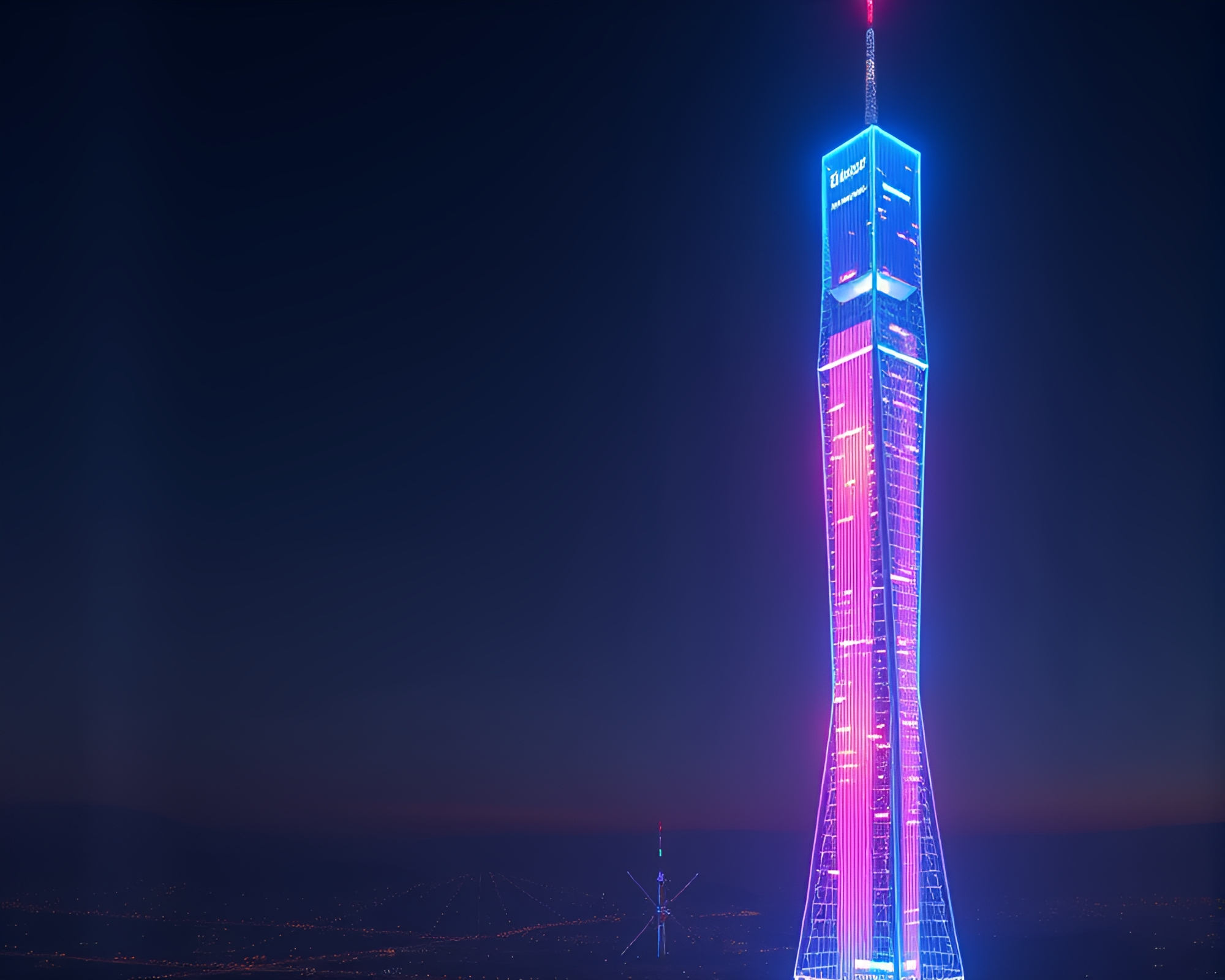 Fiber Optic Tower with Holographic Sheen Design – free AI stock image