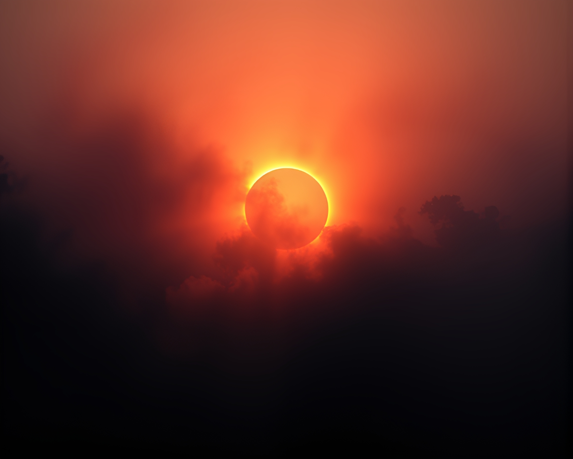 Enigmatic Jungle Eclipse: Smoky Rings in Shadows – free AI stock image