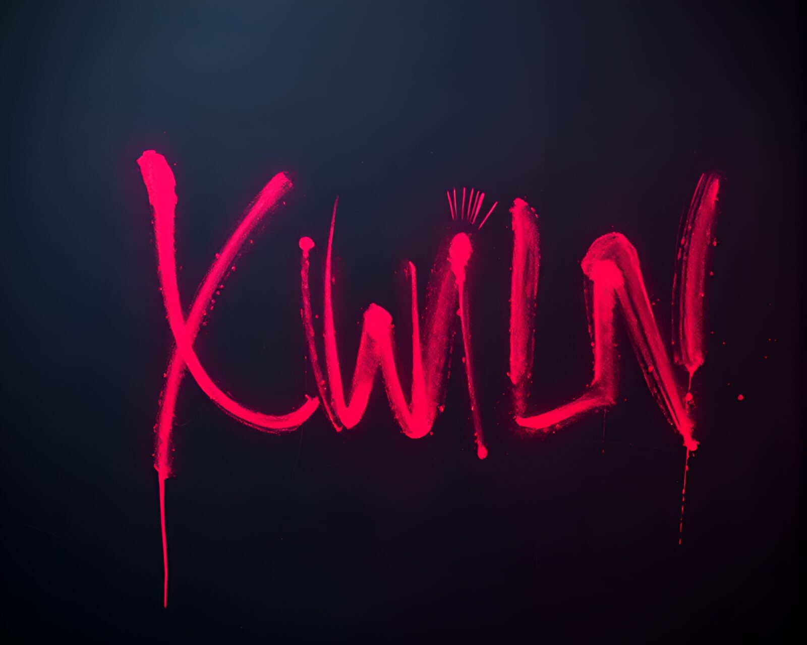 Abstract neon graffiti on chalkboard with vibrant ruby red tones