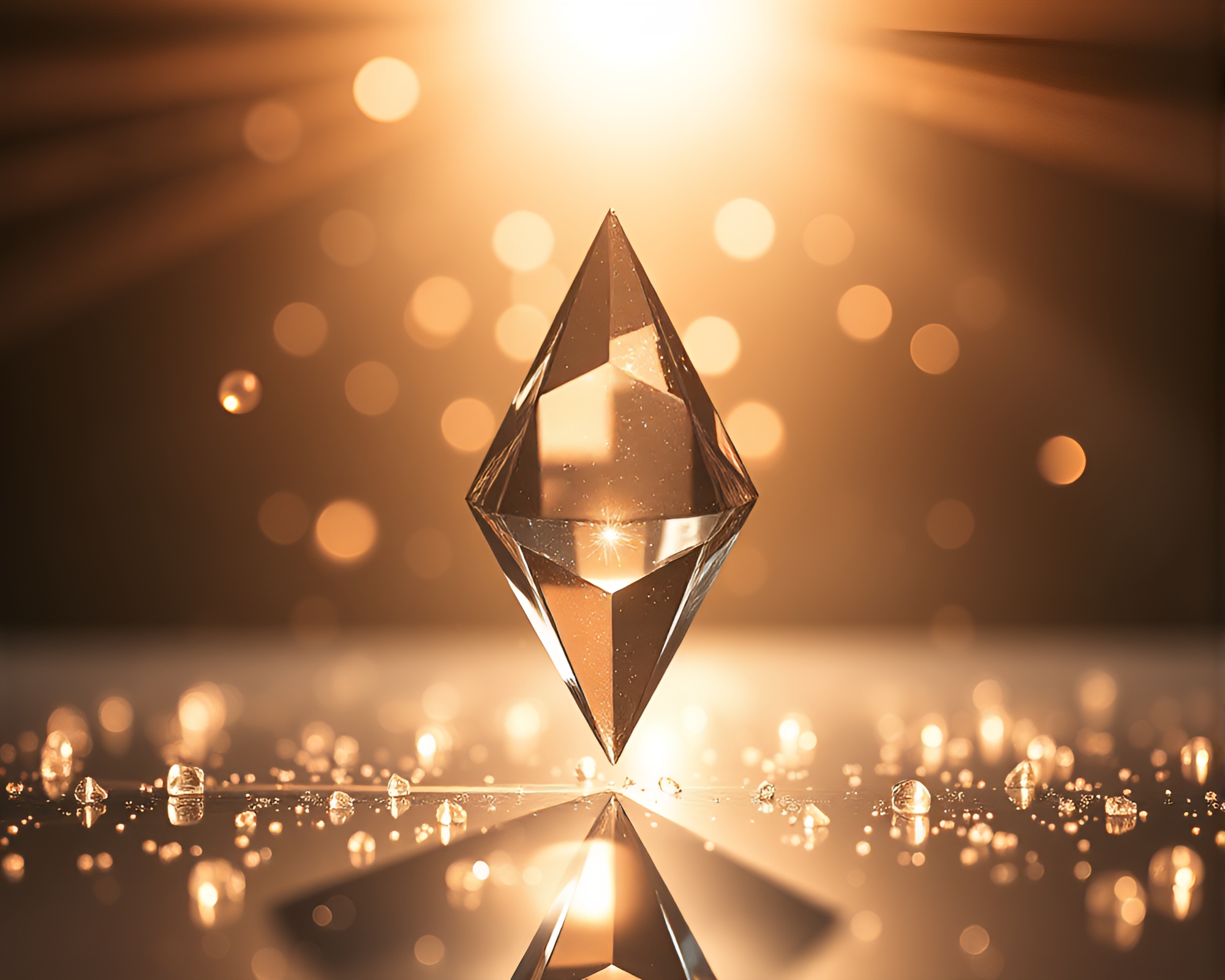 Floating Crystal Prism Refraction Cinemagraph Artwork – free AI stock image