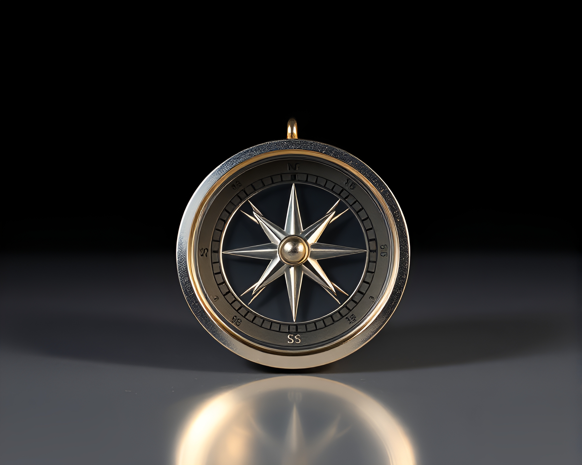Sleek Op Art Compass Composition – free AI stock image