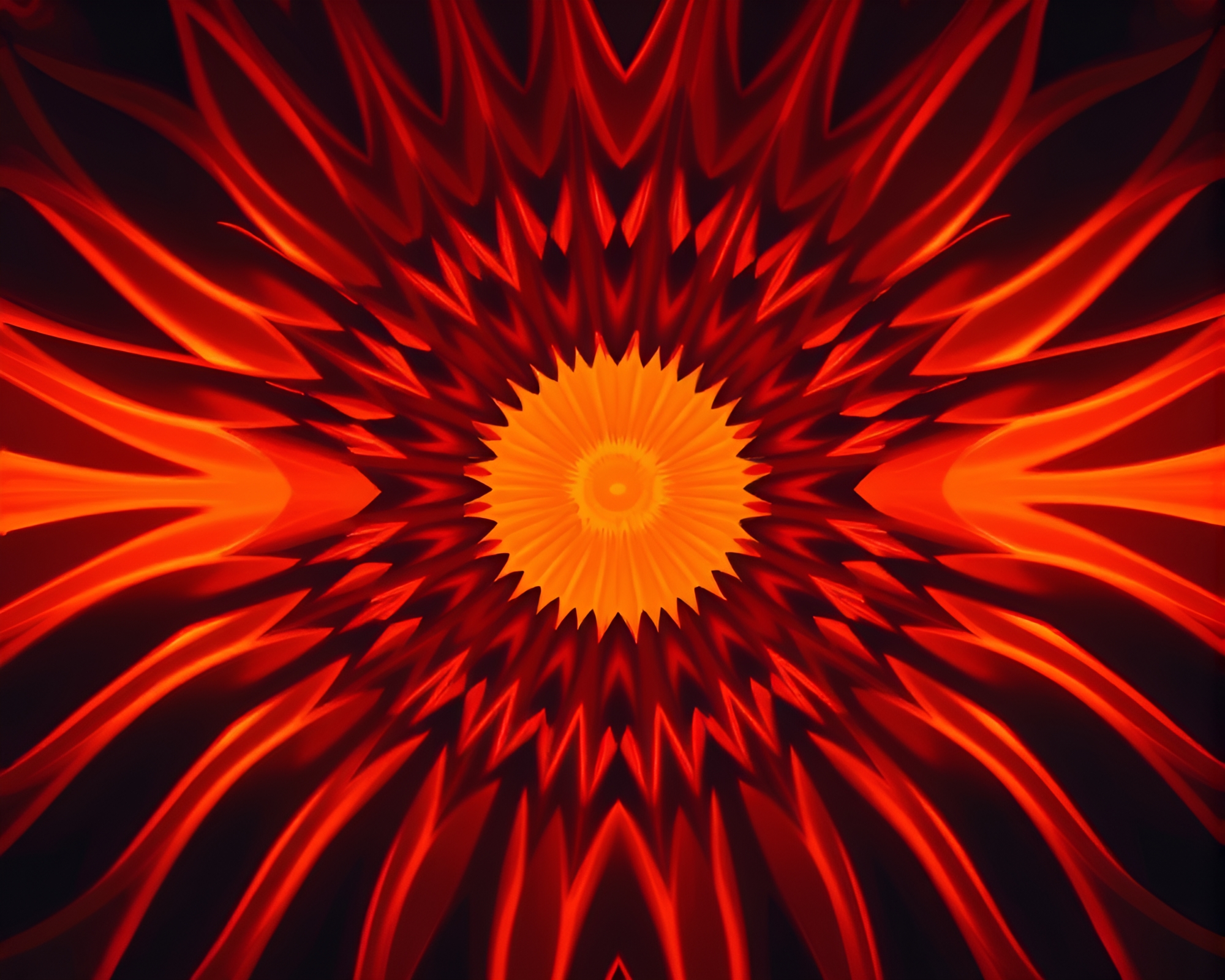 Enigmatic Central Illusion in Burnt Orange Selective Color – free AI stock image