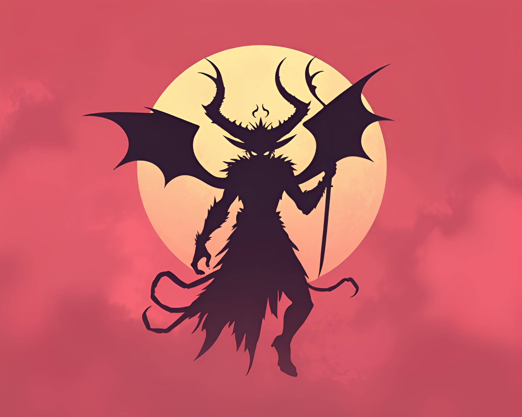 Silhouette Djinn in Muted Vector Art – free AI stock image