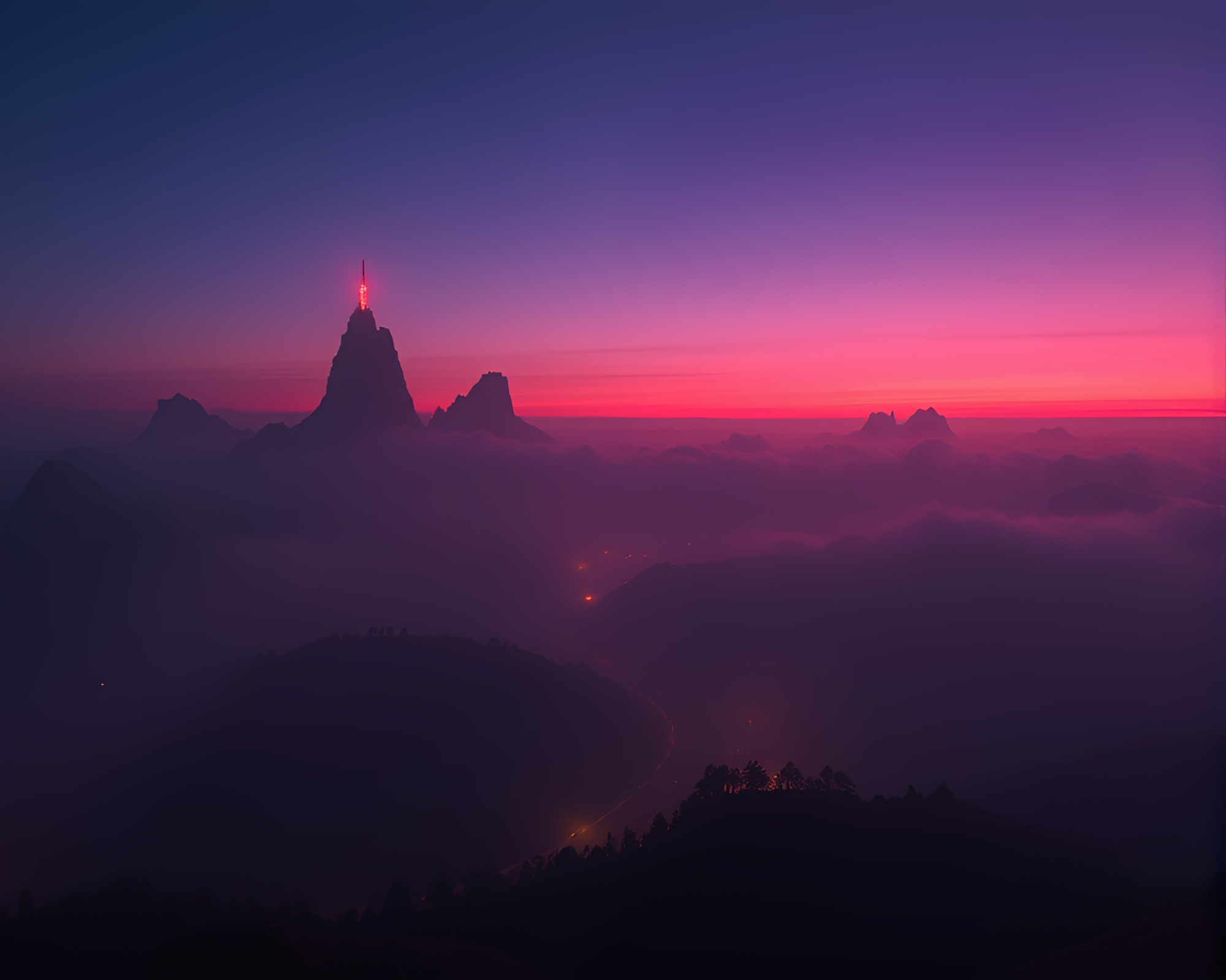 Space Shuttle Emerges Through Digital Twilight Haze Fog – free AI stock image