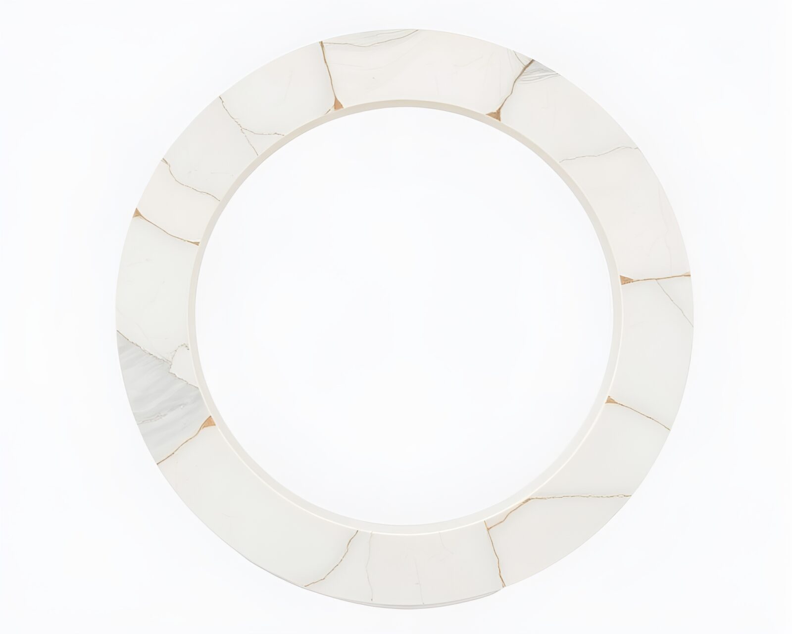 Majestic stone circle statue in ivory white écorché style