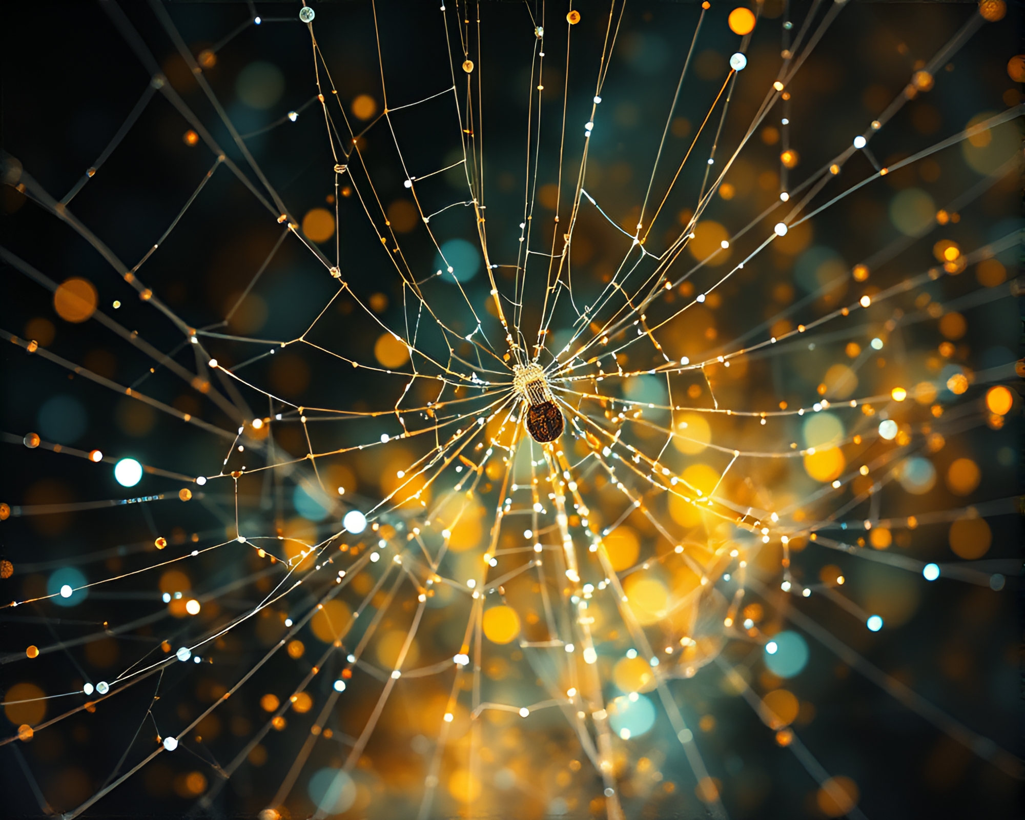 Nanobot Swarm Entwined in Cobweb Strands Painting – free AI stock image