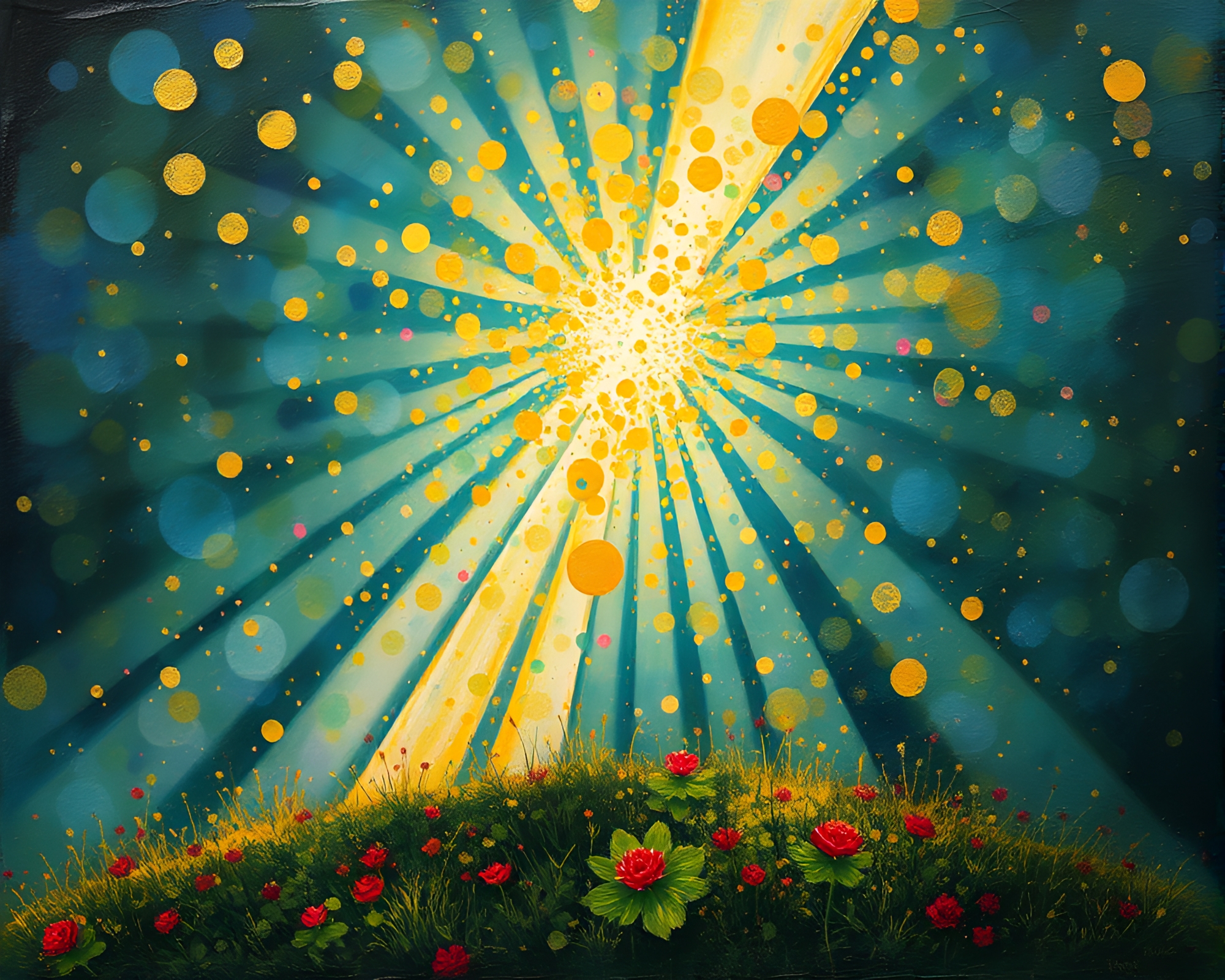 Ethereal Cello Symphony in Action Painting with God Rays – free AI stock image