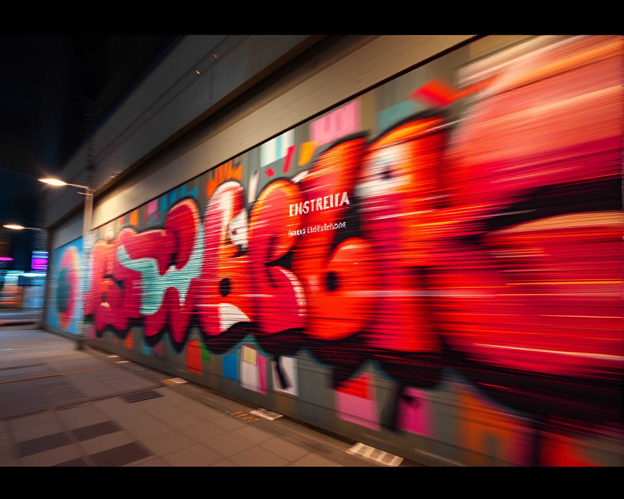 Fractal Golem Emerges Through Pastel Graffiti Veil – free AI stock image