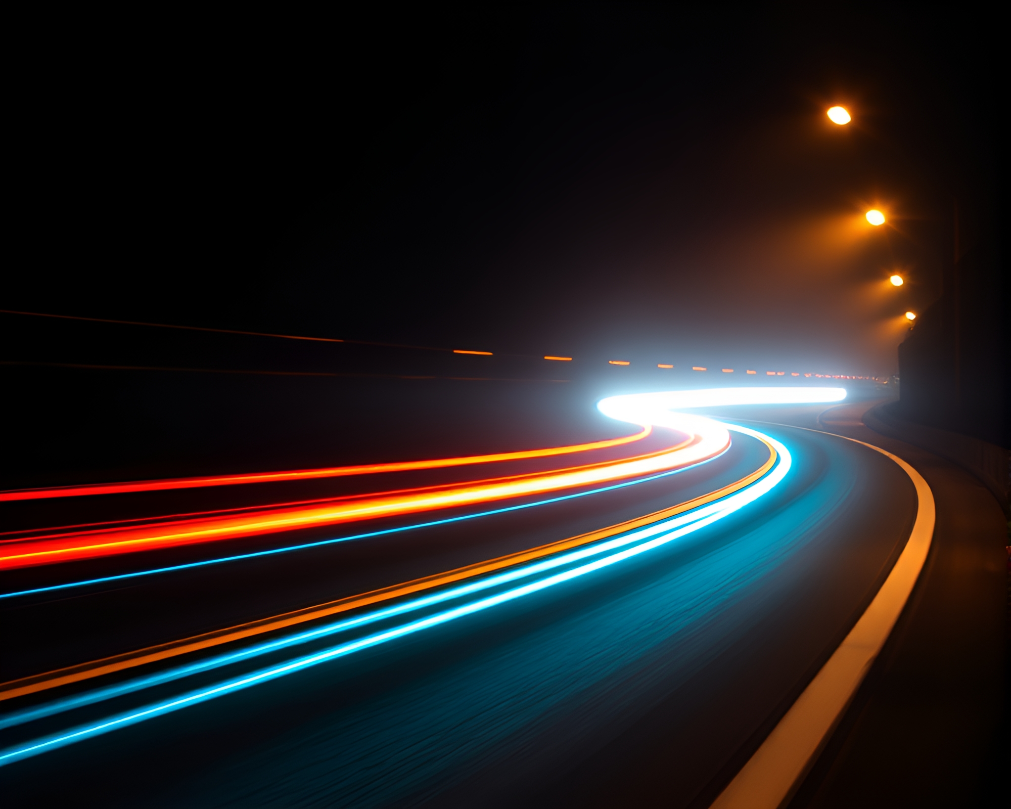 Gryphon Spotlight in Mesmerizing Car Light Trails – free AI stock image