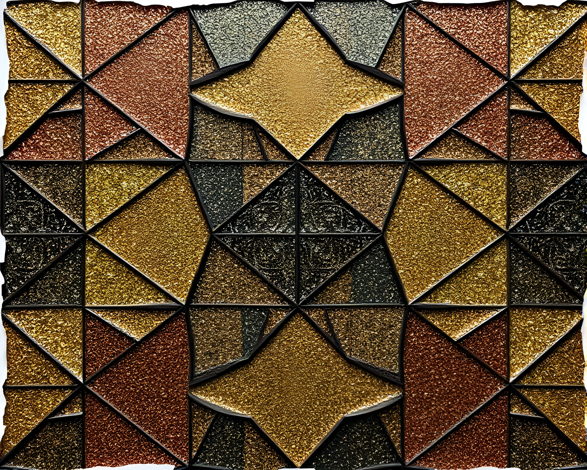 Tessellated Mosaic Fusion with Torn Edges and Glitter Dust – free AI stock image