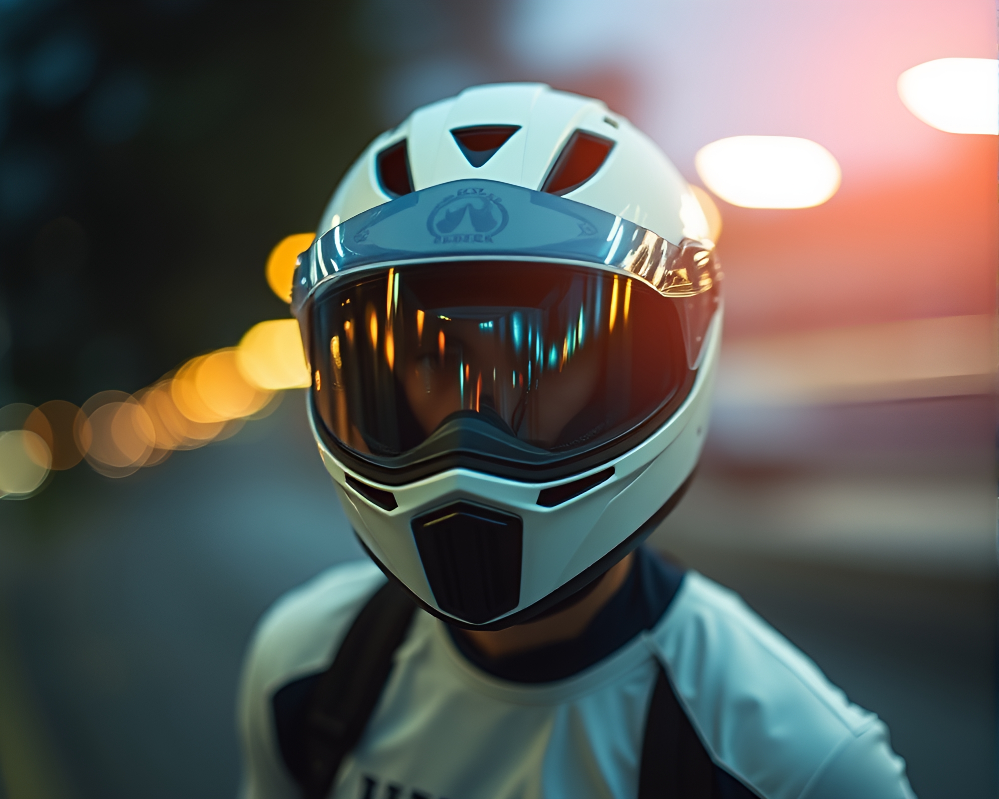 Ethereal Motion: Asymmetrical Helmet Balance – free AI stock image