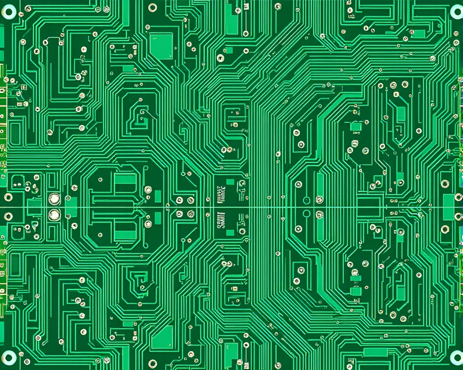 Graphic novel style image with mint green tones and circuit board patterns reflecting twice