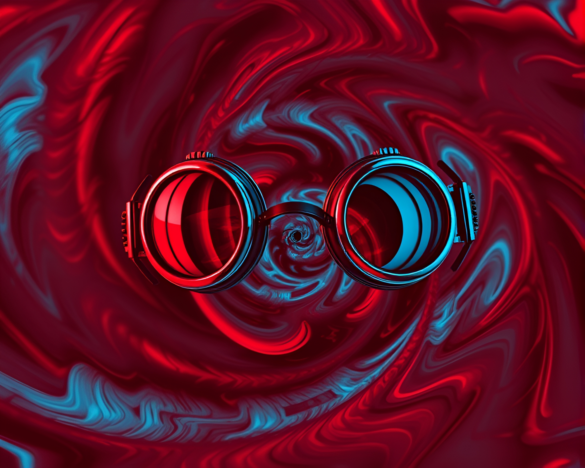 Steampunk Goggles Vortex Twist Fractal Art – free AI stock image