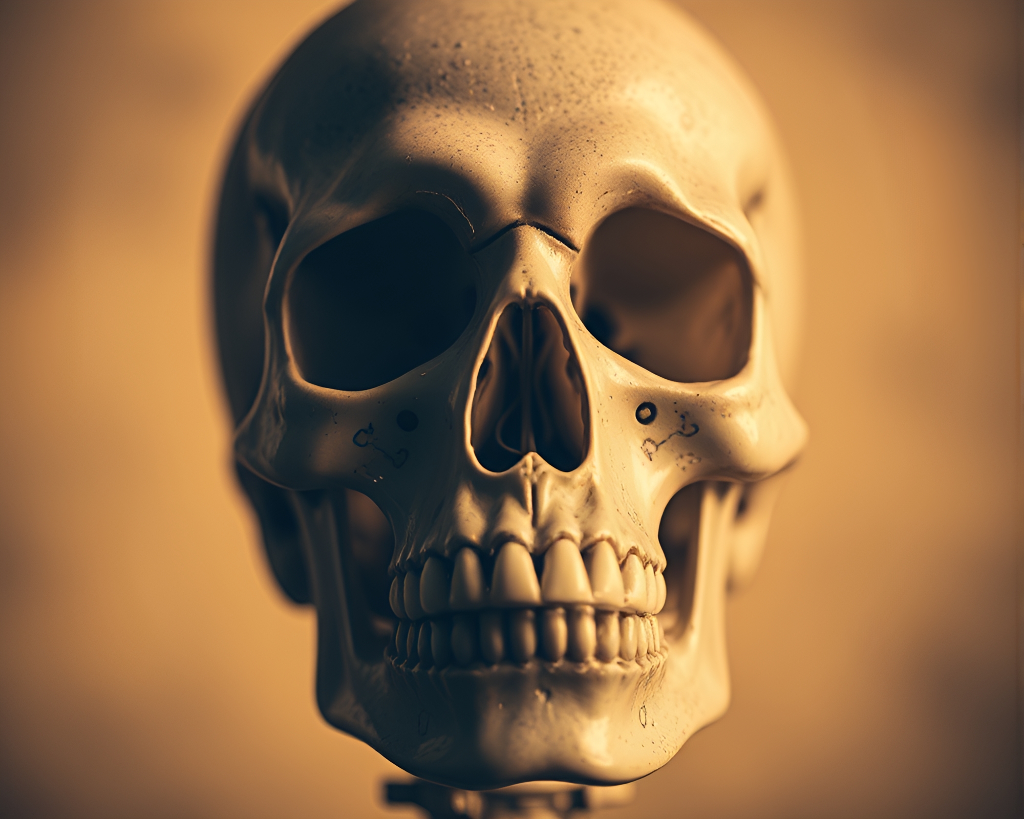 Ethereal Crystal Skull in Sepia Contours – free AI stock image