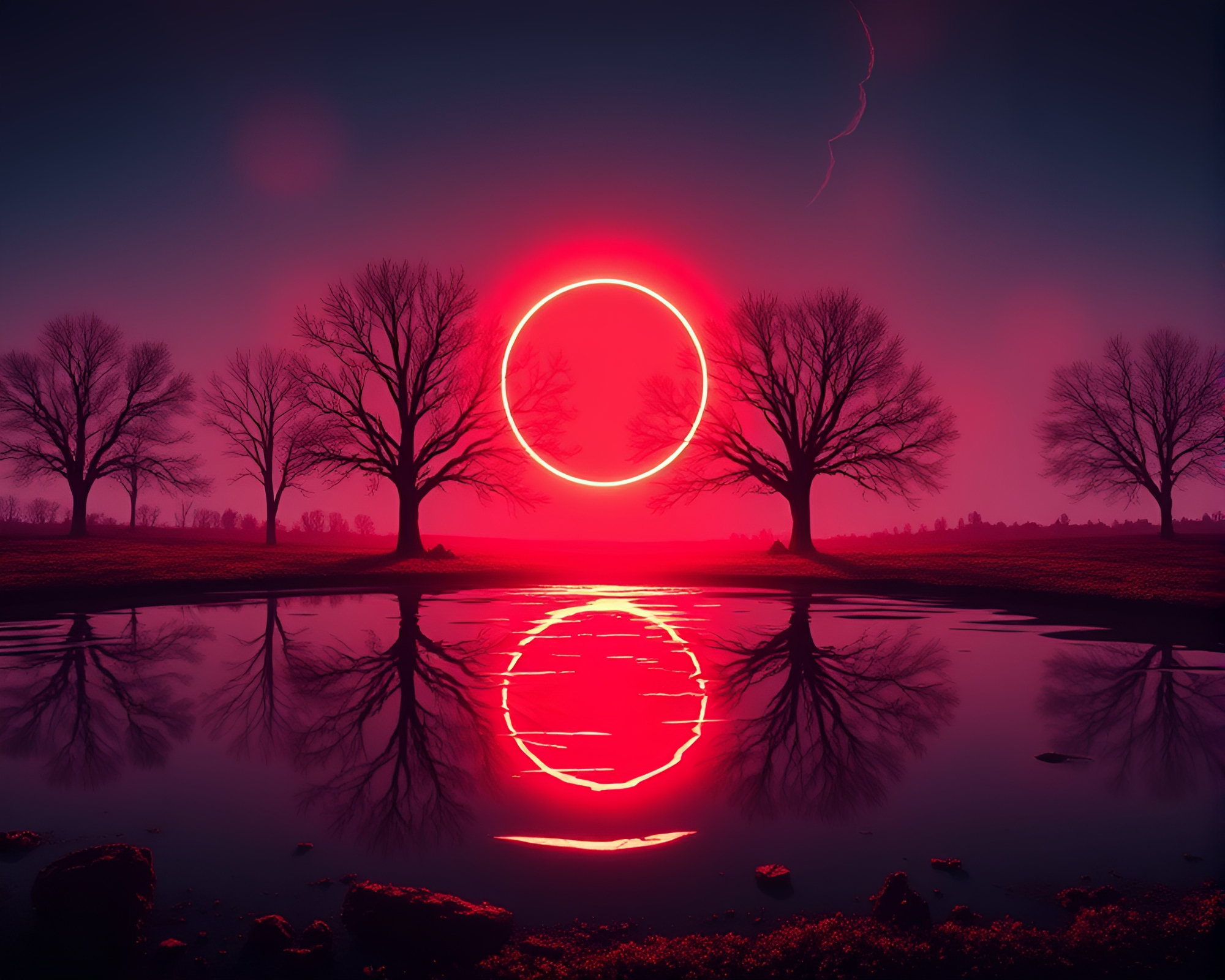 Neon Apple Cider Eclipse Pop Art – free AI stock image