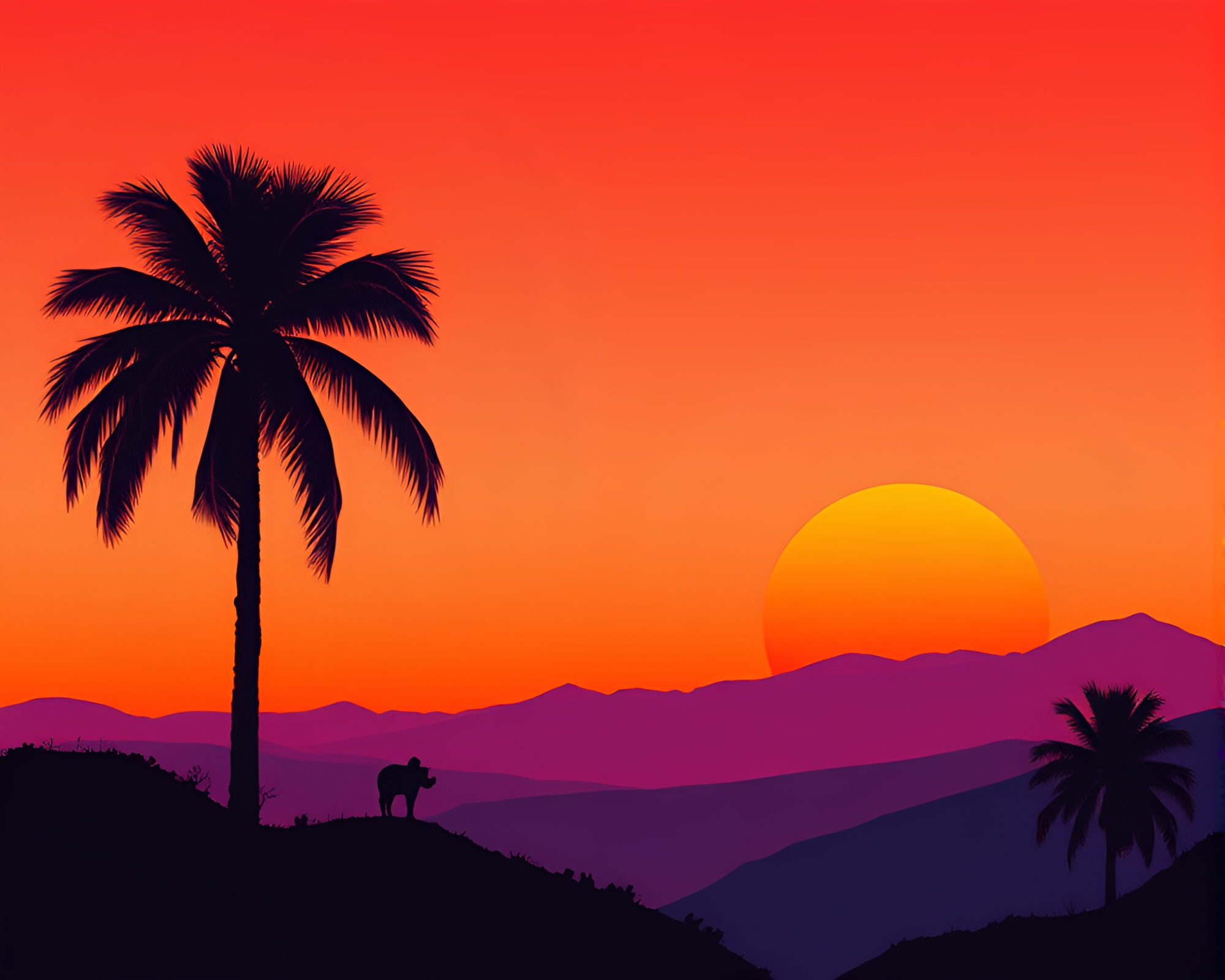 Synthwave Sunset Collage: Neural Aesthetic Mix – free AI stock image