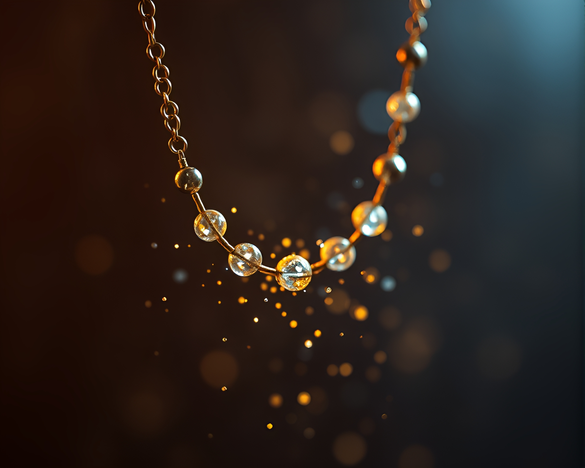 8-bit Necklace Focus Stacking with Dust Motess in Light – free AI stock image