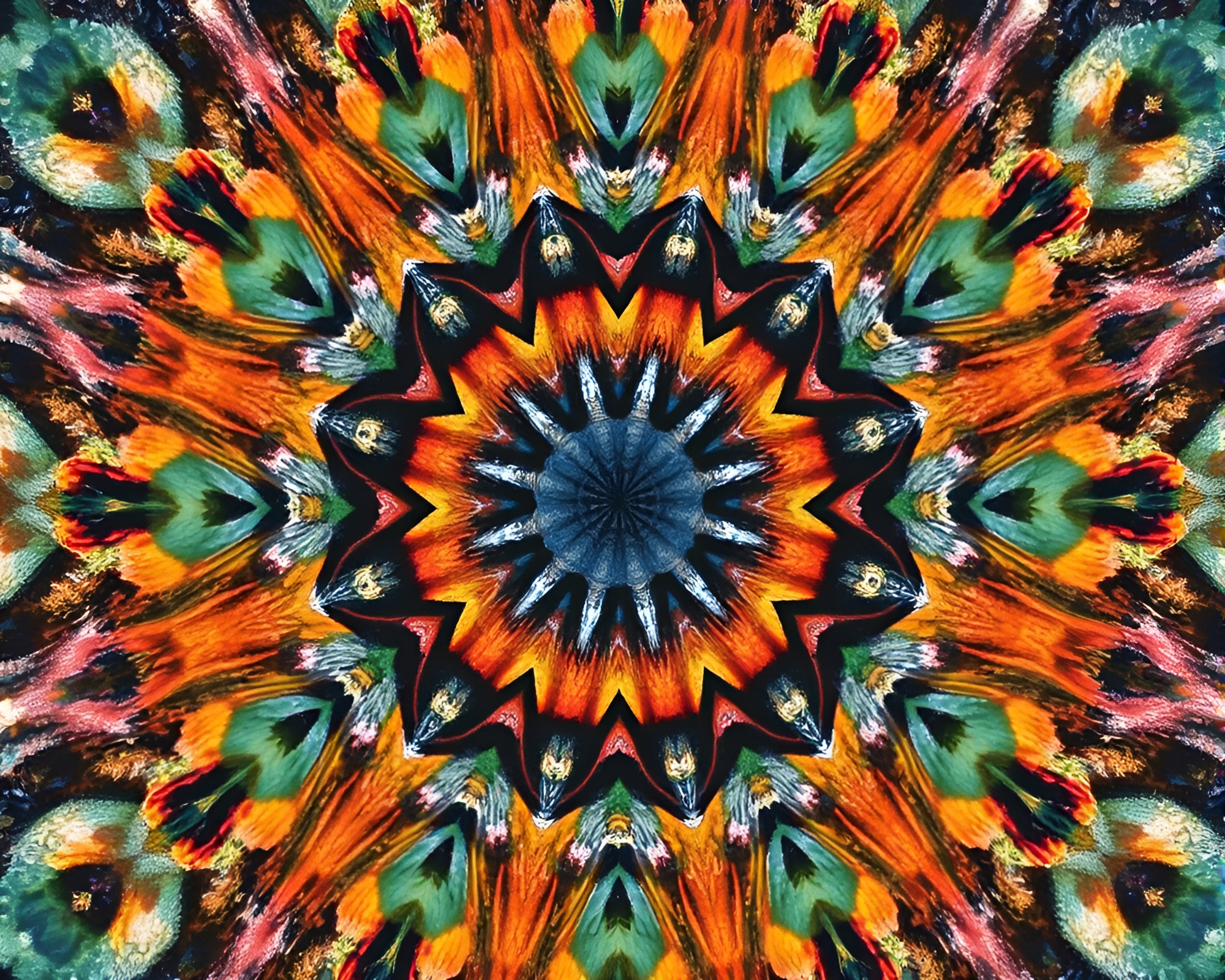Mesmerizing Kaleidoscope Chalk Drawing with Oil-rich Texture – free AI stock image