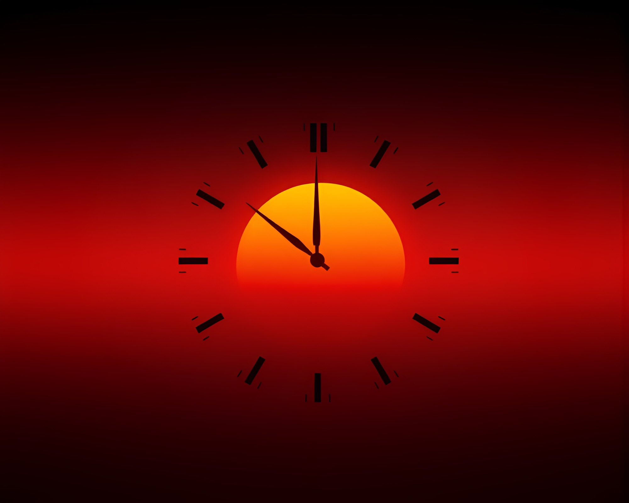 Chrono Clock in Sunset Negative Space Procedural Texture – free AI stock image