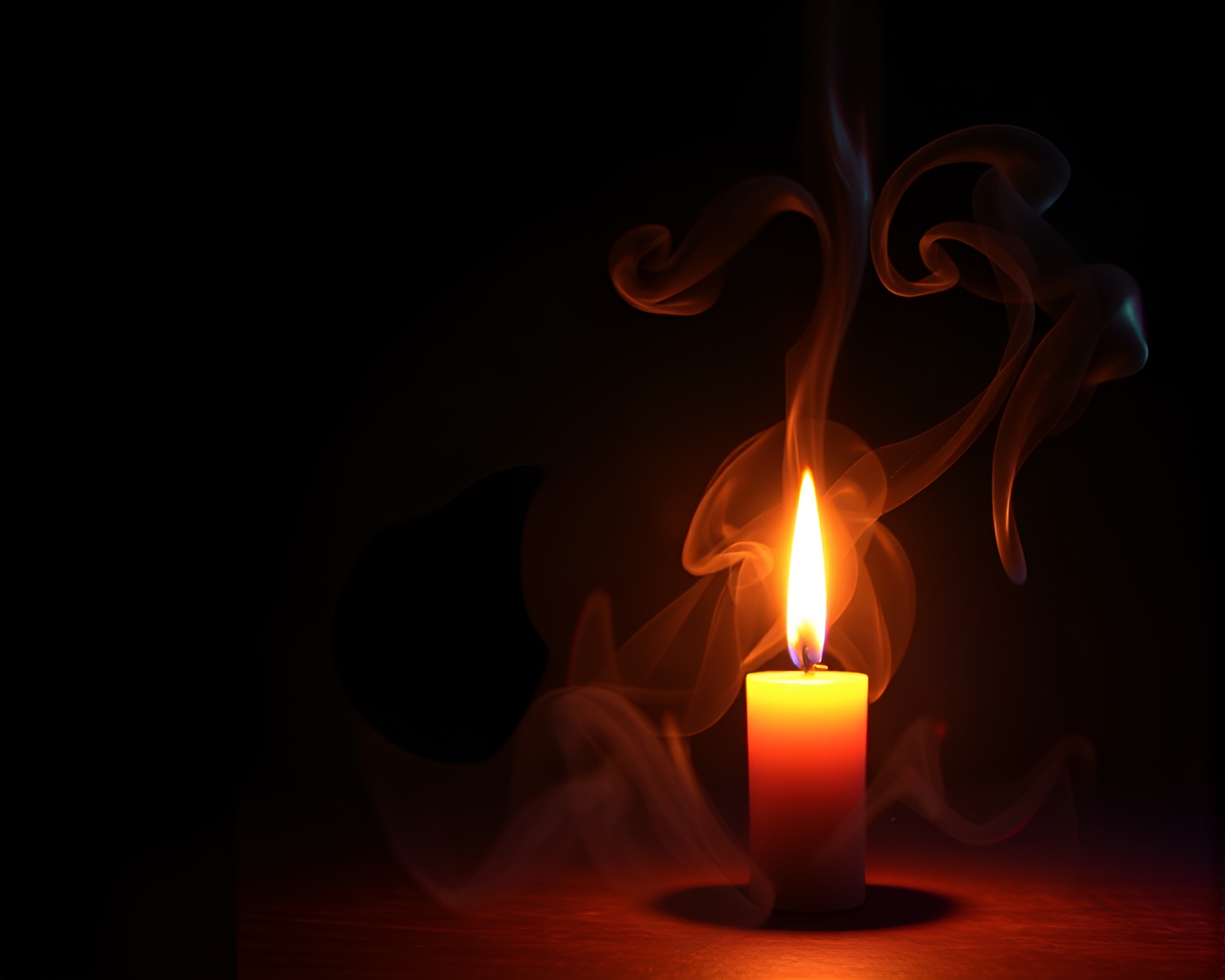 Monolithic Candle in Anaglyph 3D Rim Lighting – free AI stock image