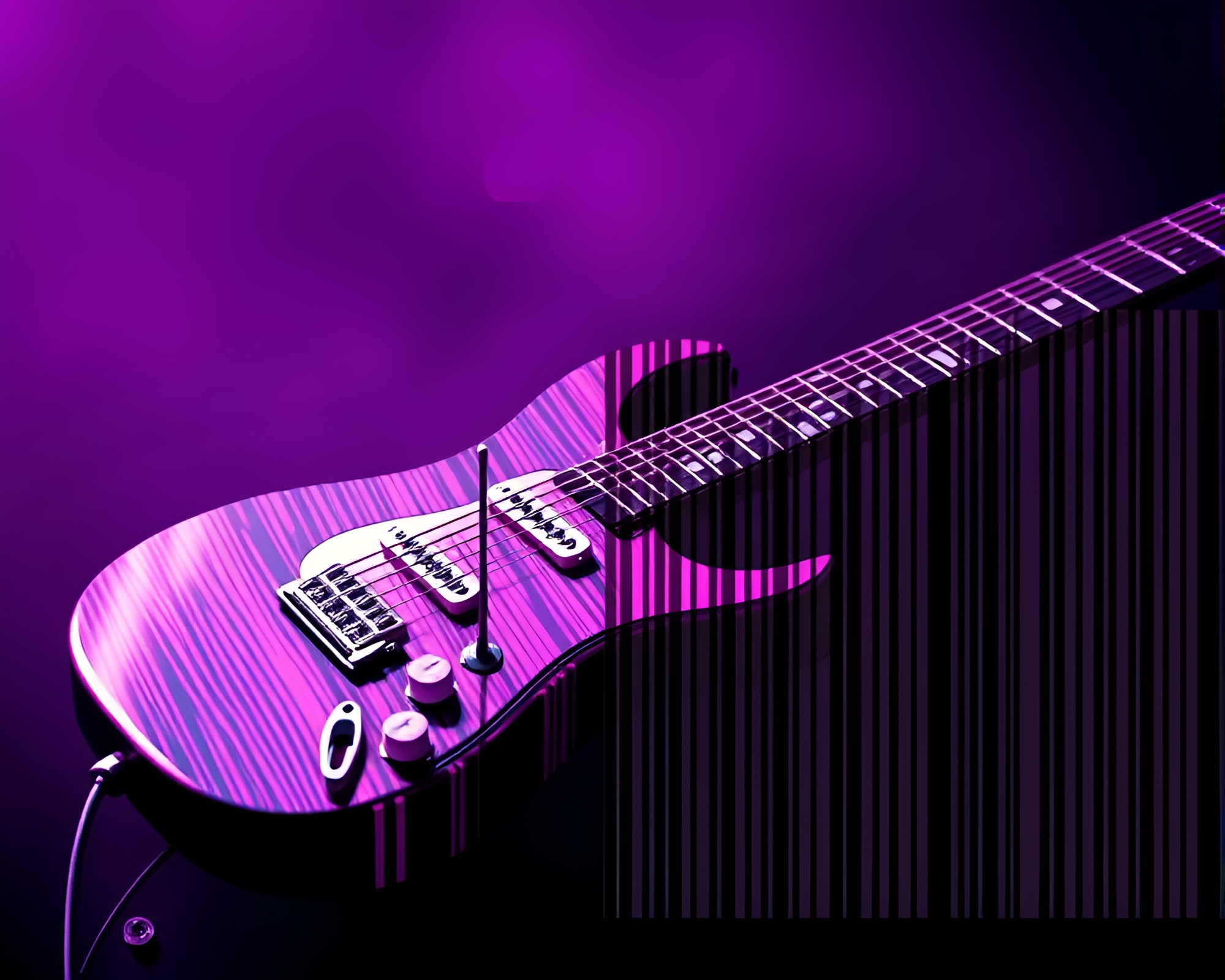Guitar Barcode: Magenta Punch Concept Art – free AI stock image