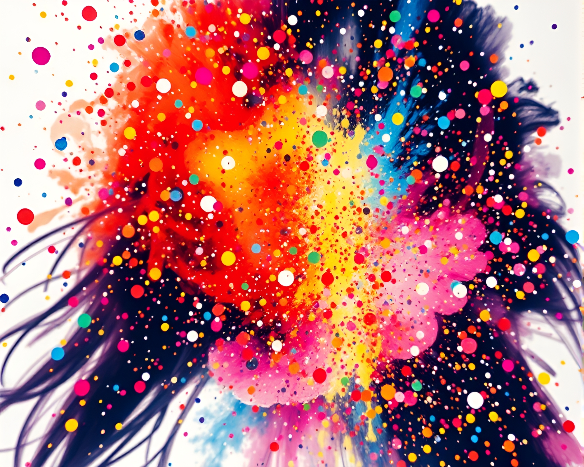 Vibrant Double Exposure Abstract Confetti Art – free AI stock image
