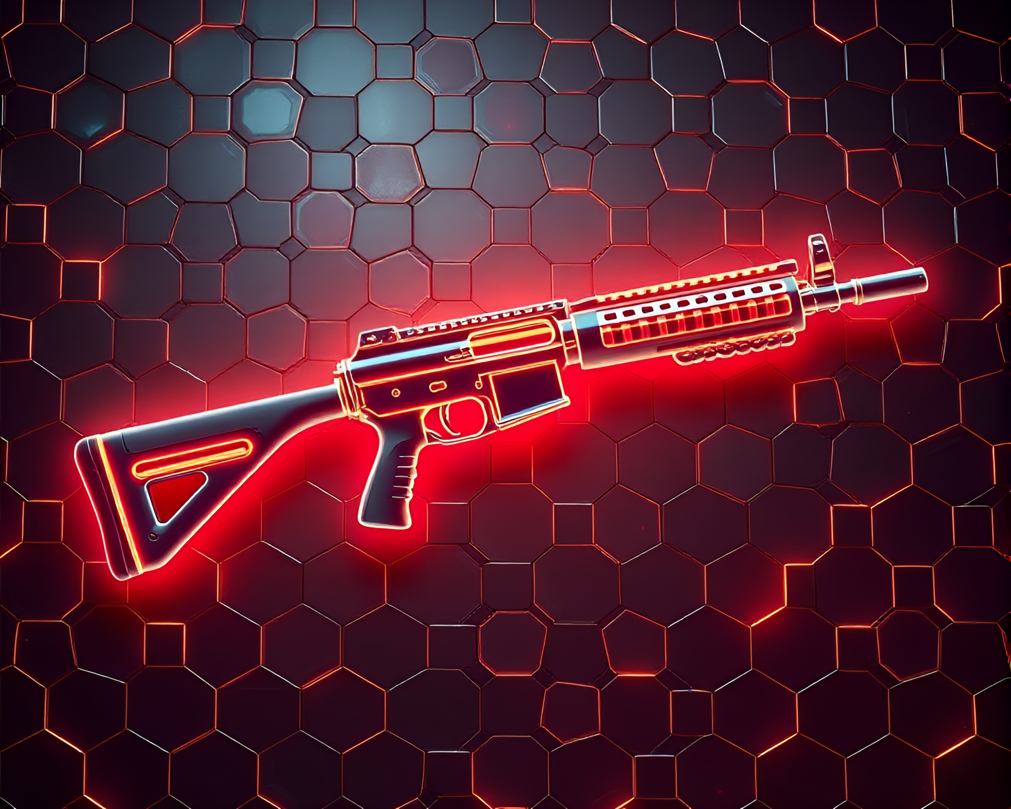 Plasma Rifle Hexagonal Tiling Illumination – free AI stock image