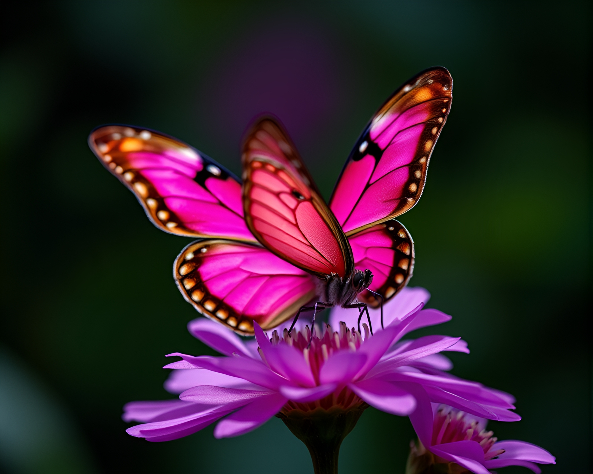 Silk Butterfly Focus Stacking Photography with Magenta Punch – free AI stock image