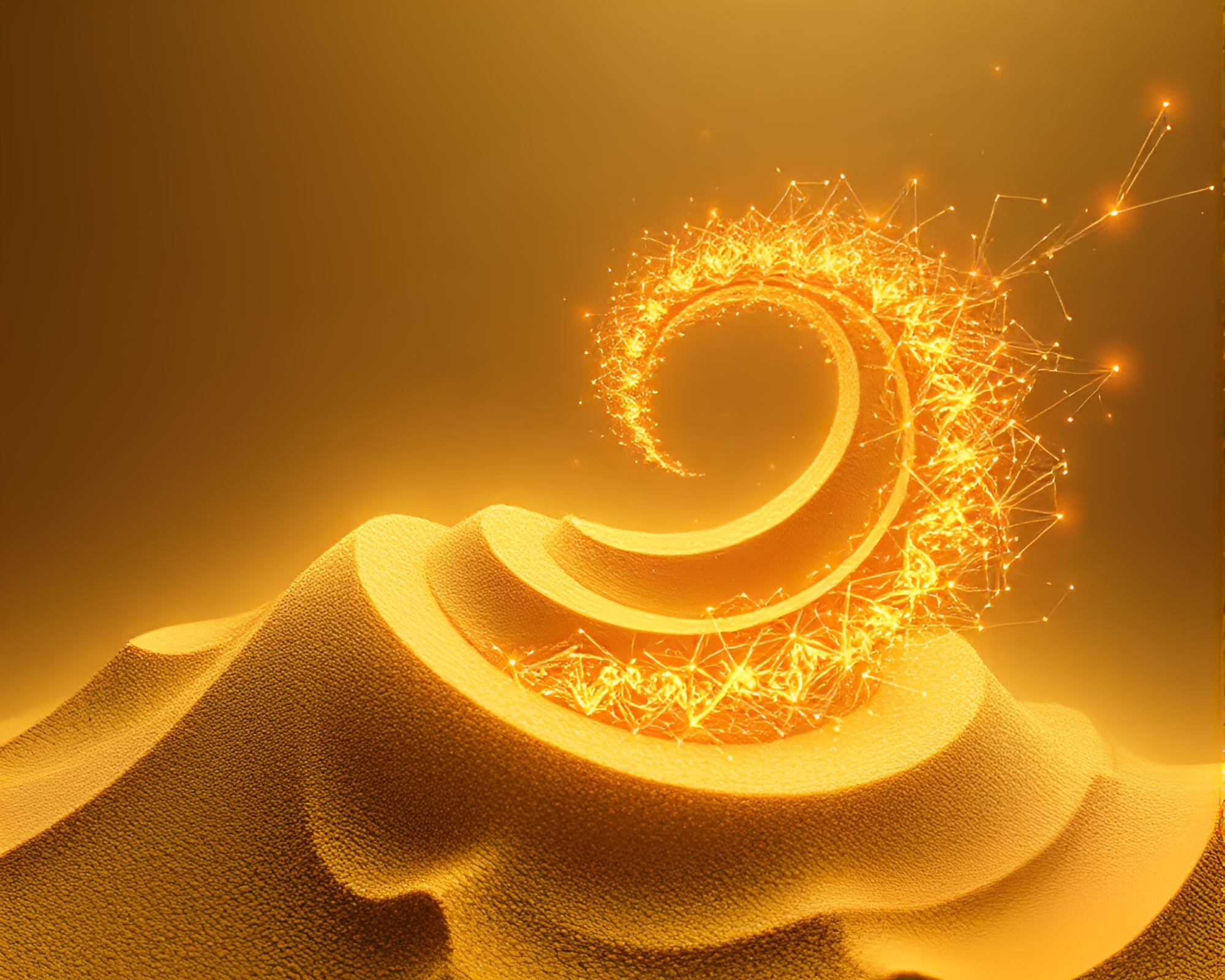 Mesmerizing Sorcery Nanobots in Minimalist Sand Swirl – free AI stock image