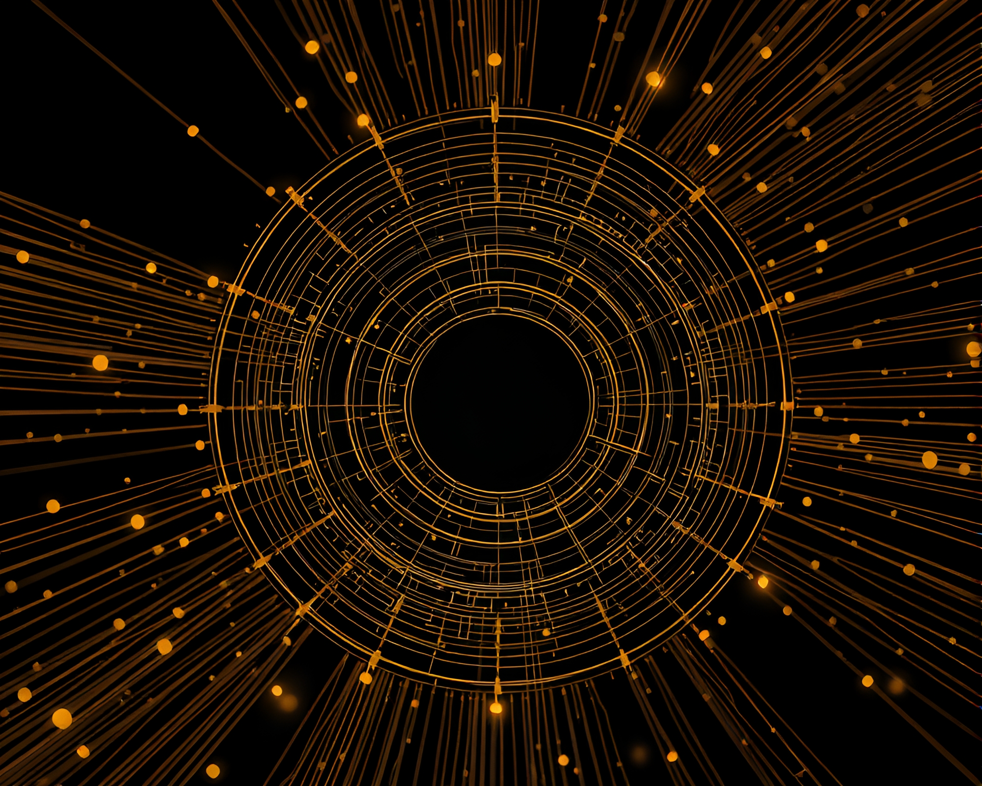 Ethereal Ley Lines Illuminated by Bronze Algorithmic Art – free AI stock image