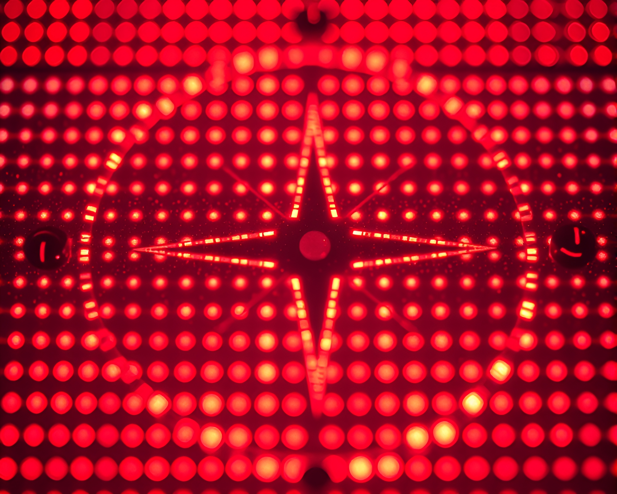 Mesmerizing LED Compass Grid in Retro Duotone – free AI stock image