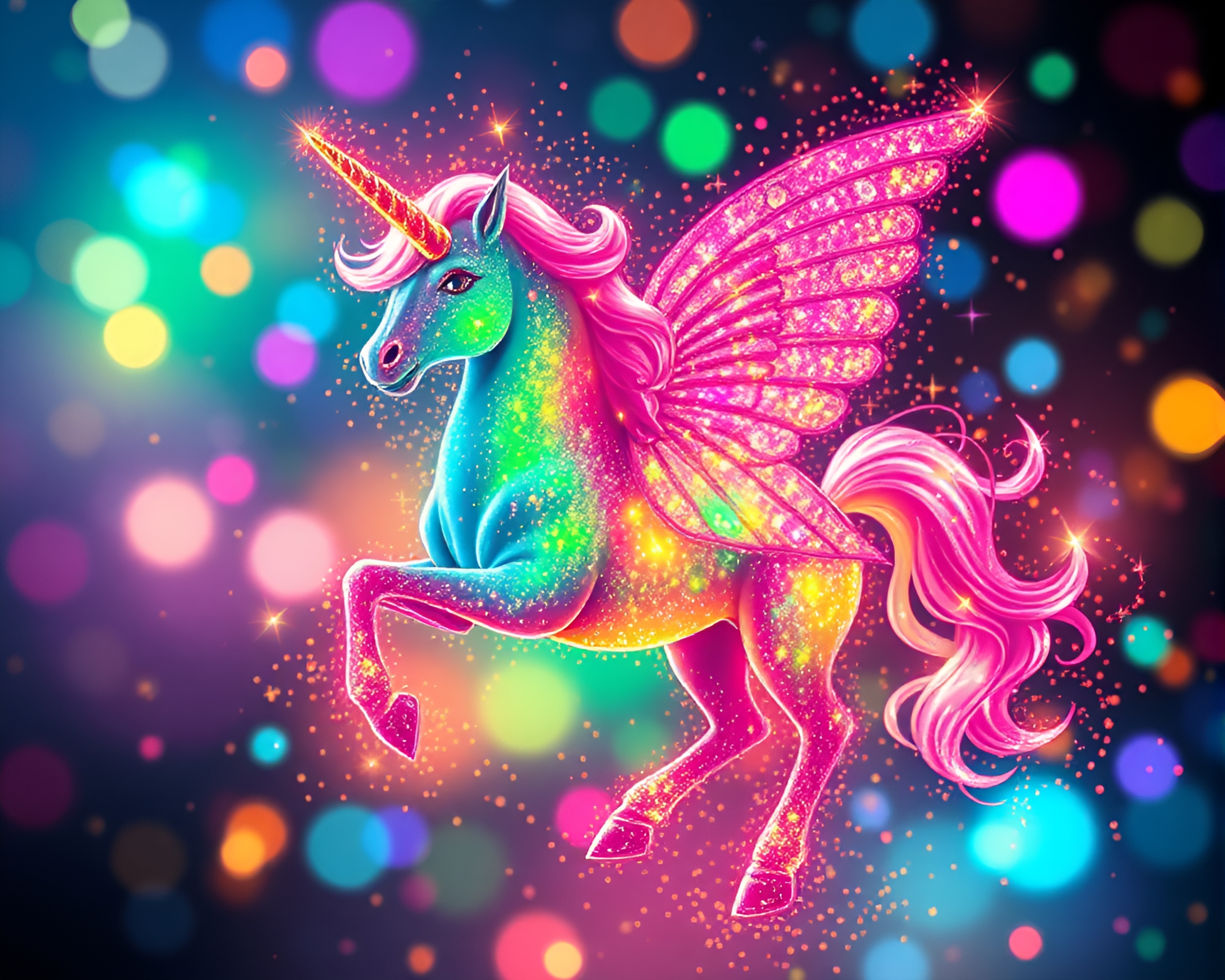 Mystical Centaur in Colorful Dot Matrix Universe – free AI stock image