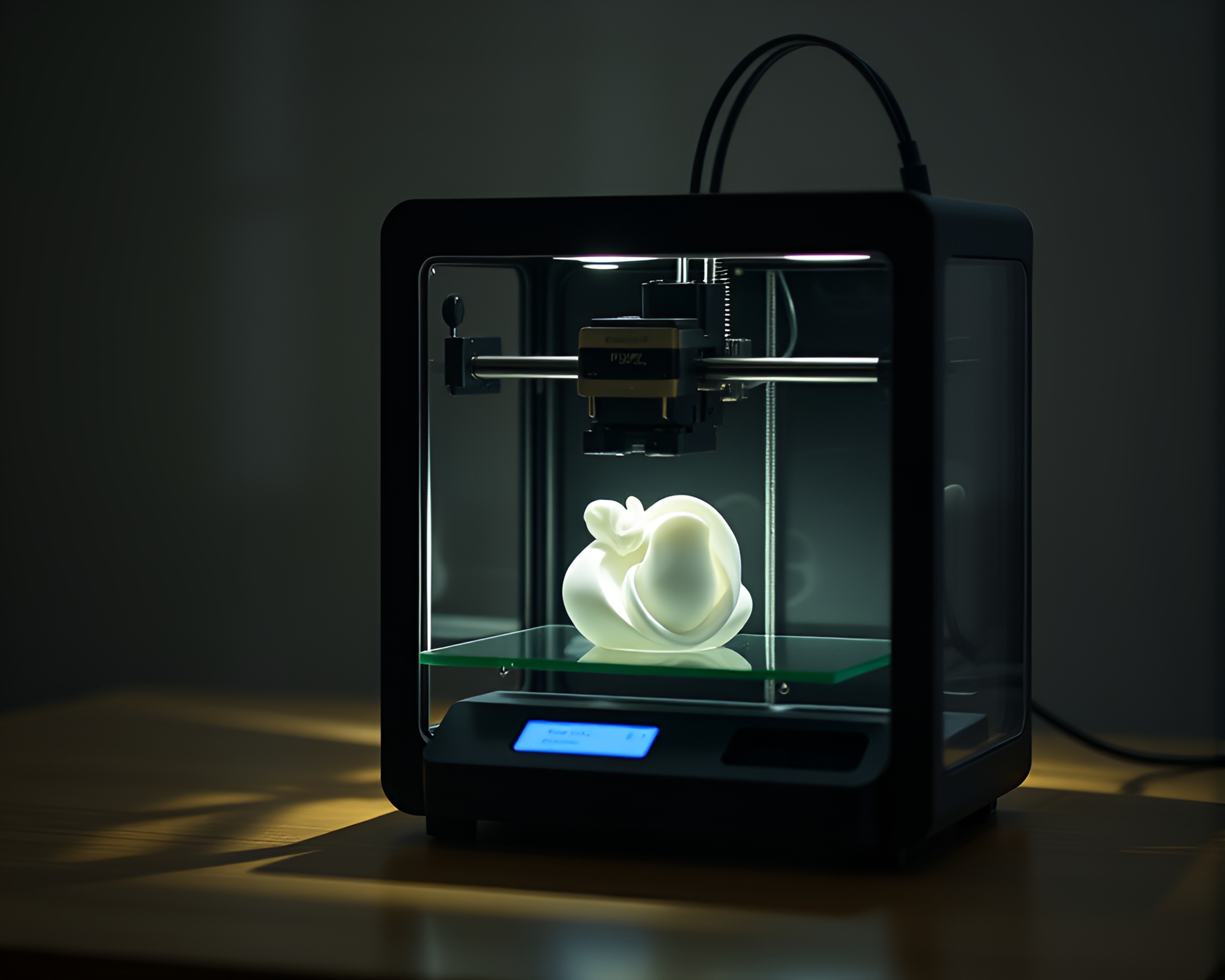 Futuristic 3D Bioprinter in Soft Shadows – free AI stock image