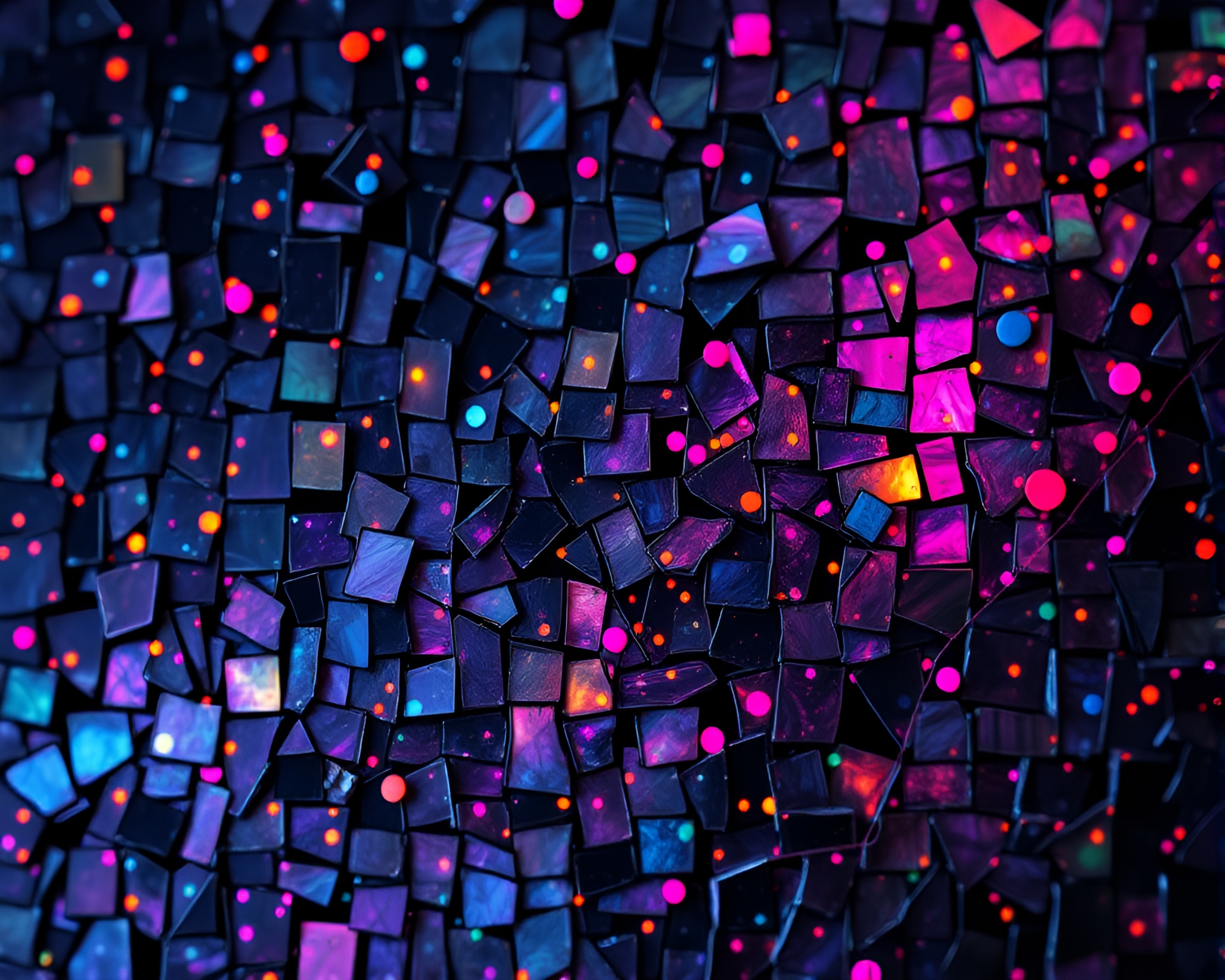Broken Binary Code Mosaic in Pastel Neon Grisaille – free AI stock image