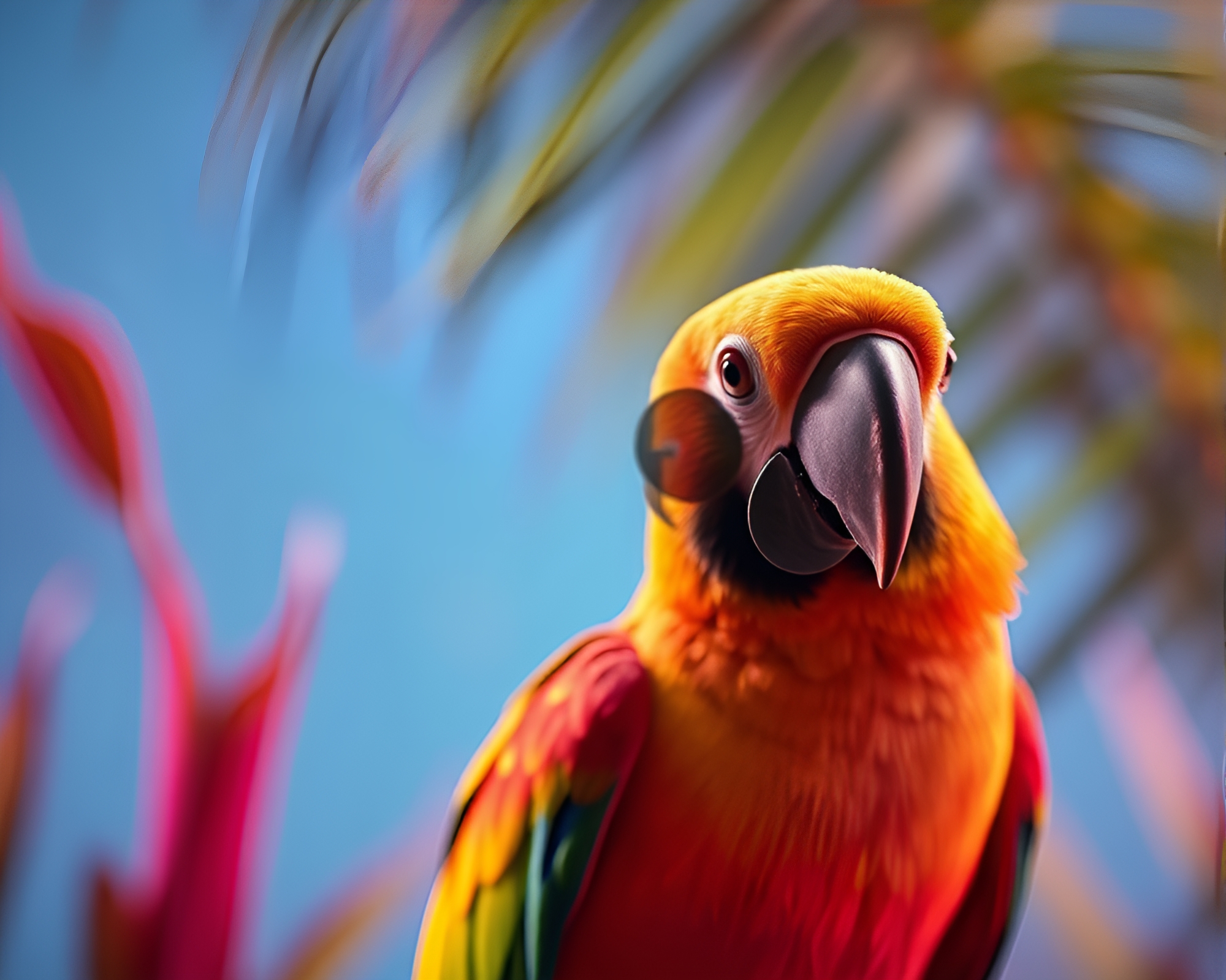 Vibrant Parrot Prism Refraction in Retro Stop-Motion Still – free AI stock image