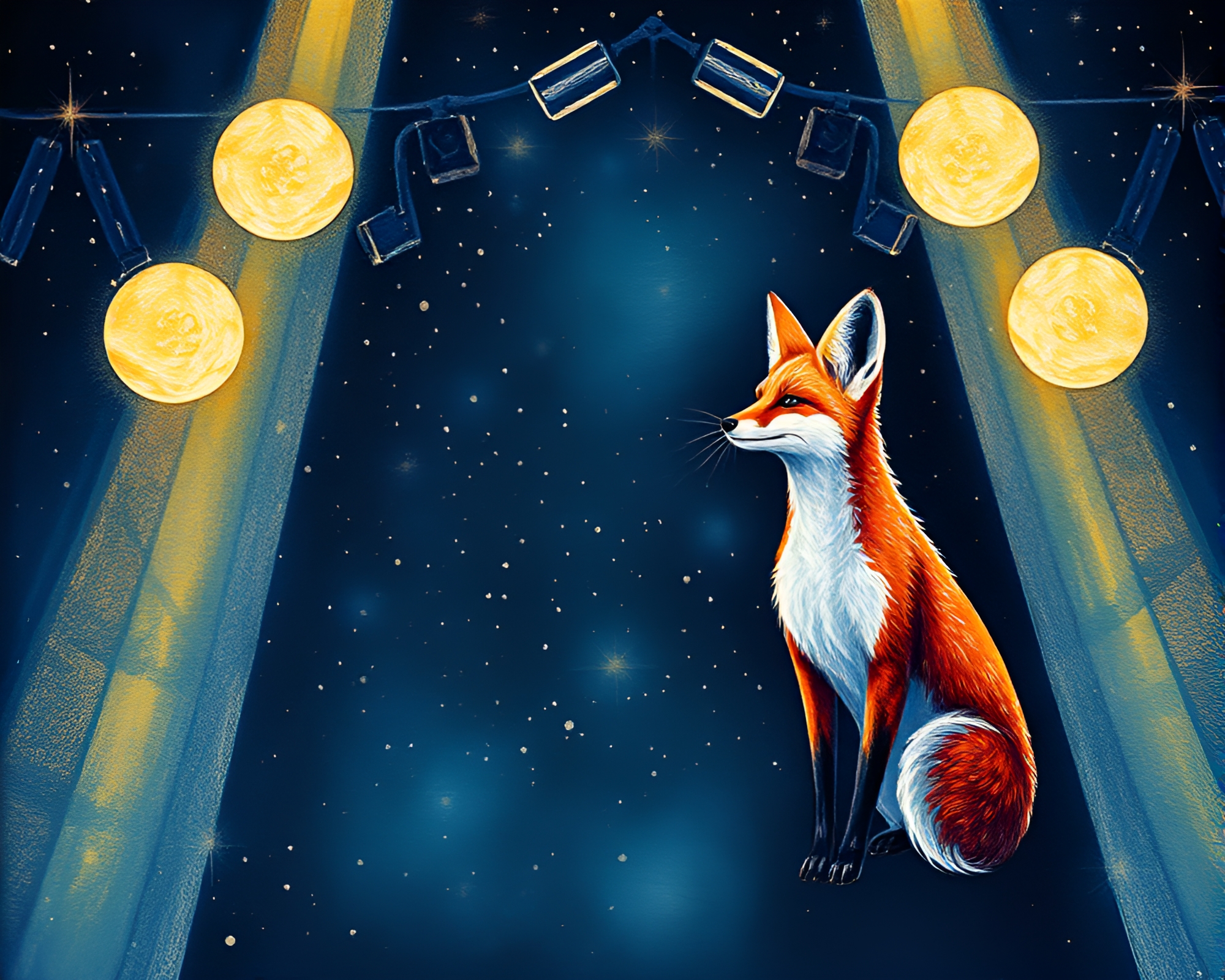 Fennec Fox under Foil Stamping Concert Lights – free AI stock image