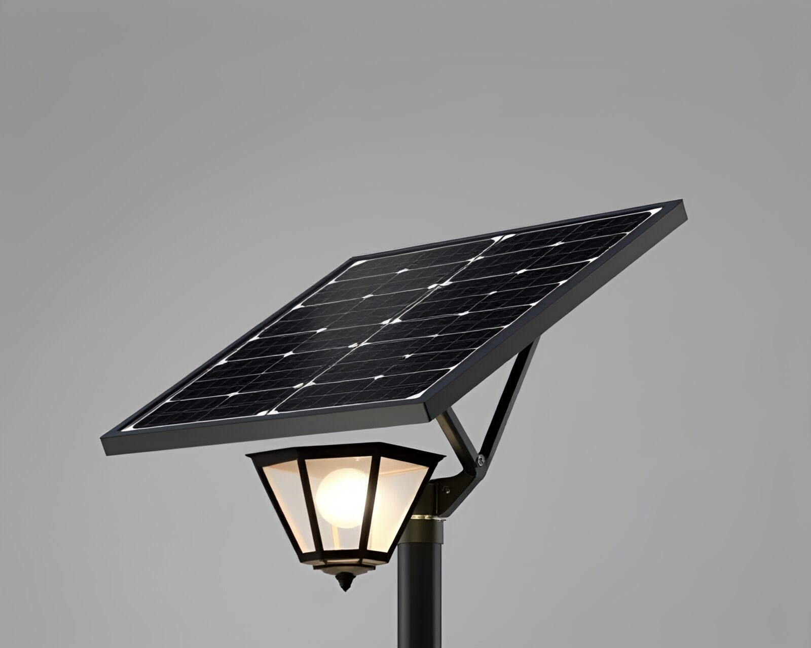 Dynamic angle view of solar panels in warm library glow