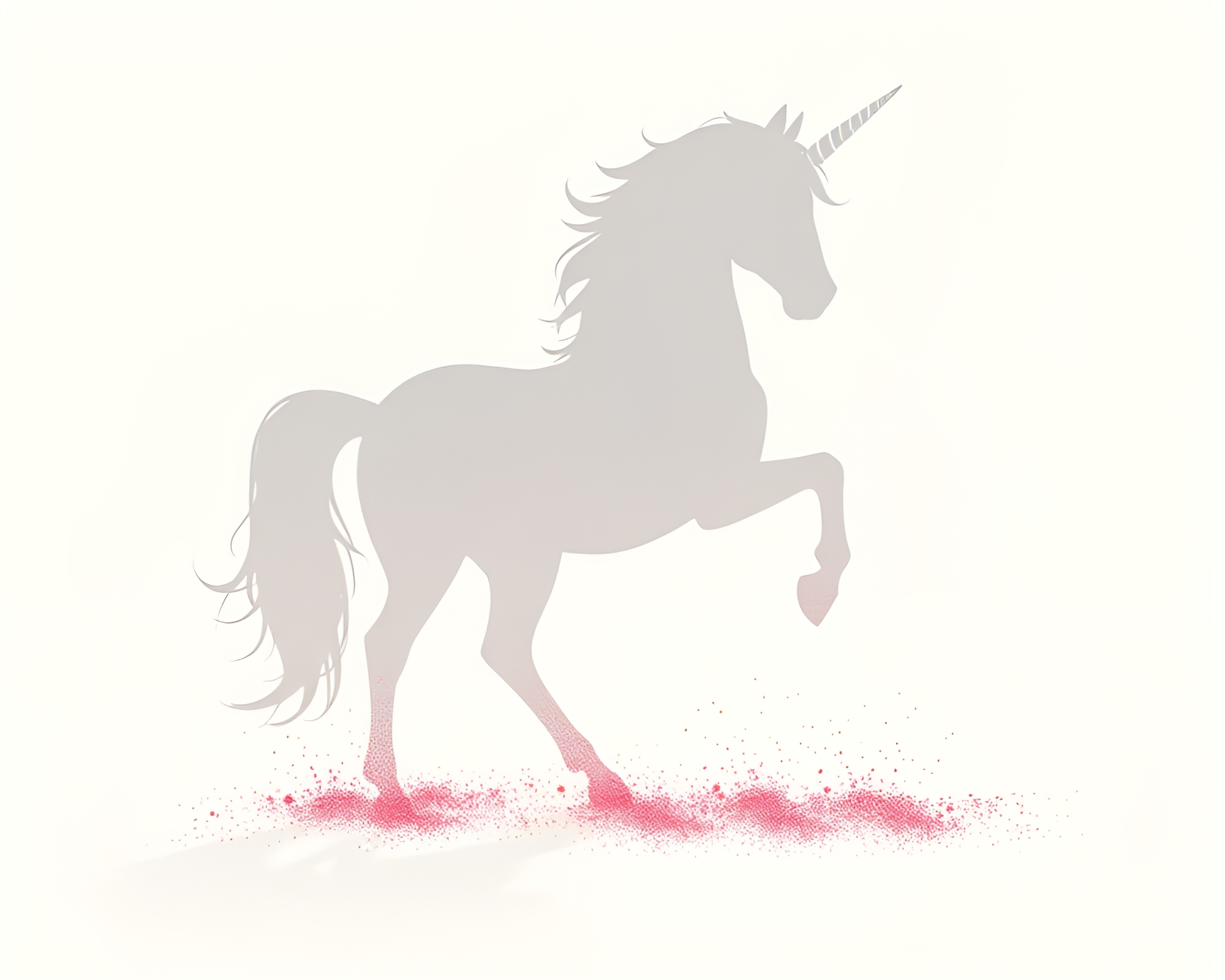 Enchanted Unicorn Shadow Silhouette in Glitter Dust – free AI stock image